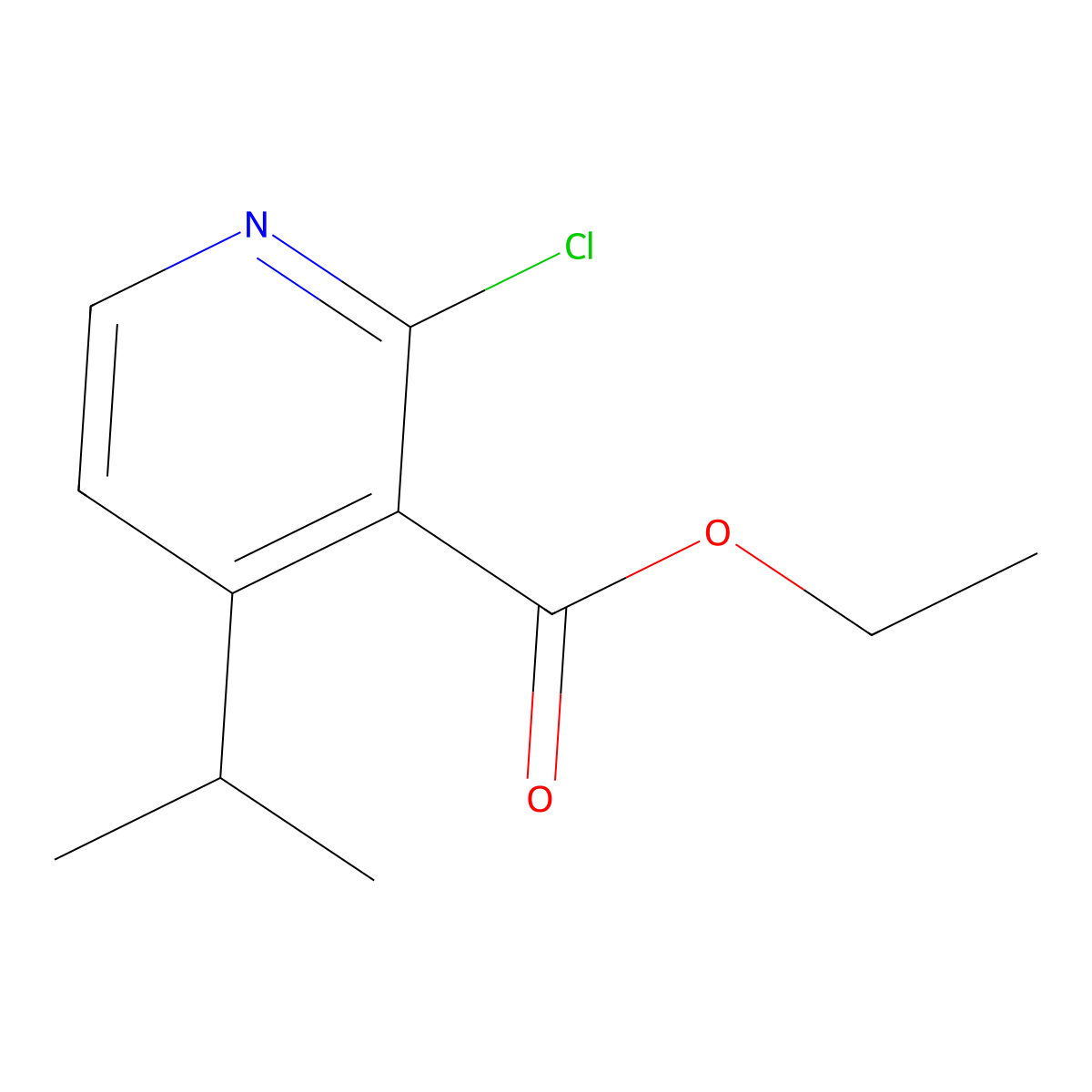Ethyl 2-chloro-4-isopropylnicotinate molecular structure, CAS 1428419-50-4