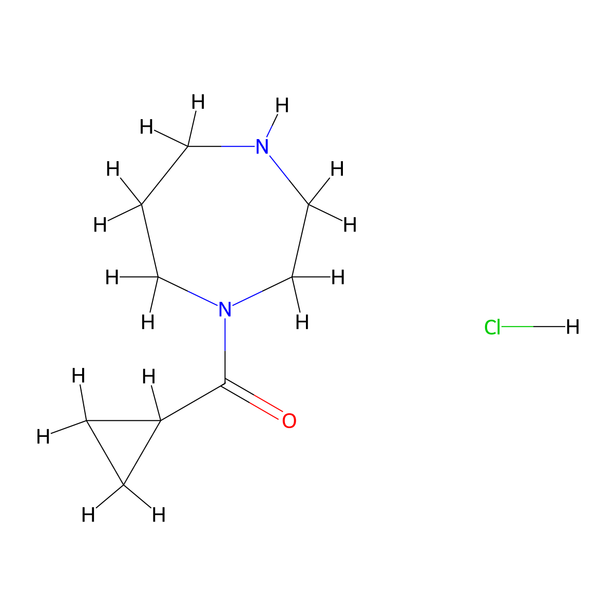 Cyclopropyl(1,4-diazepan-1-yl)methanone hydrochloride molecular structure, CAS 1428443-88-2