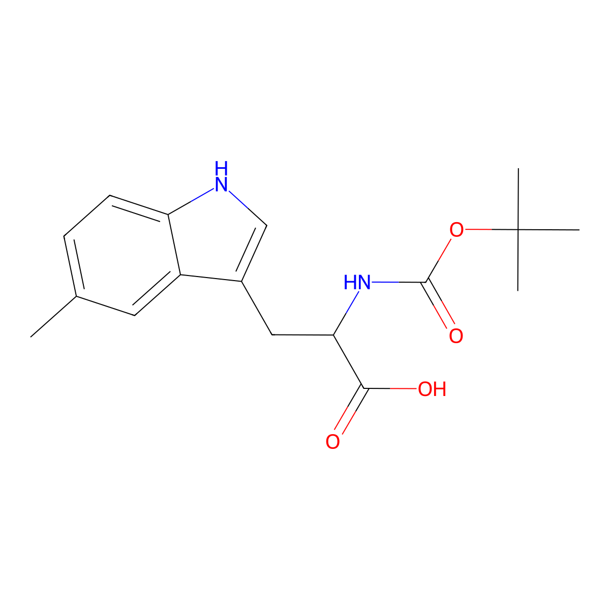 Boc-5-methyl-DL-tryptophan molecular structure, CAS 142847-21-0