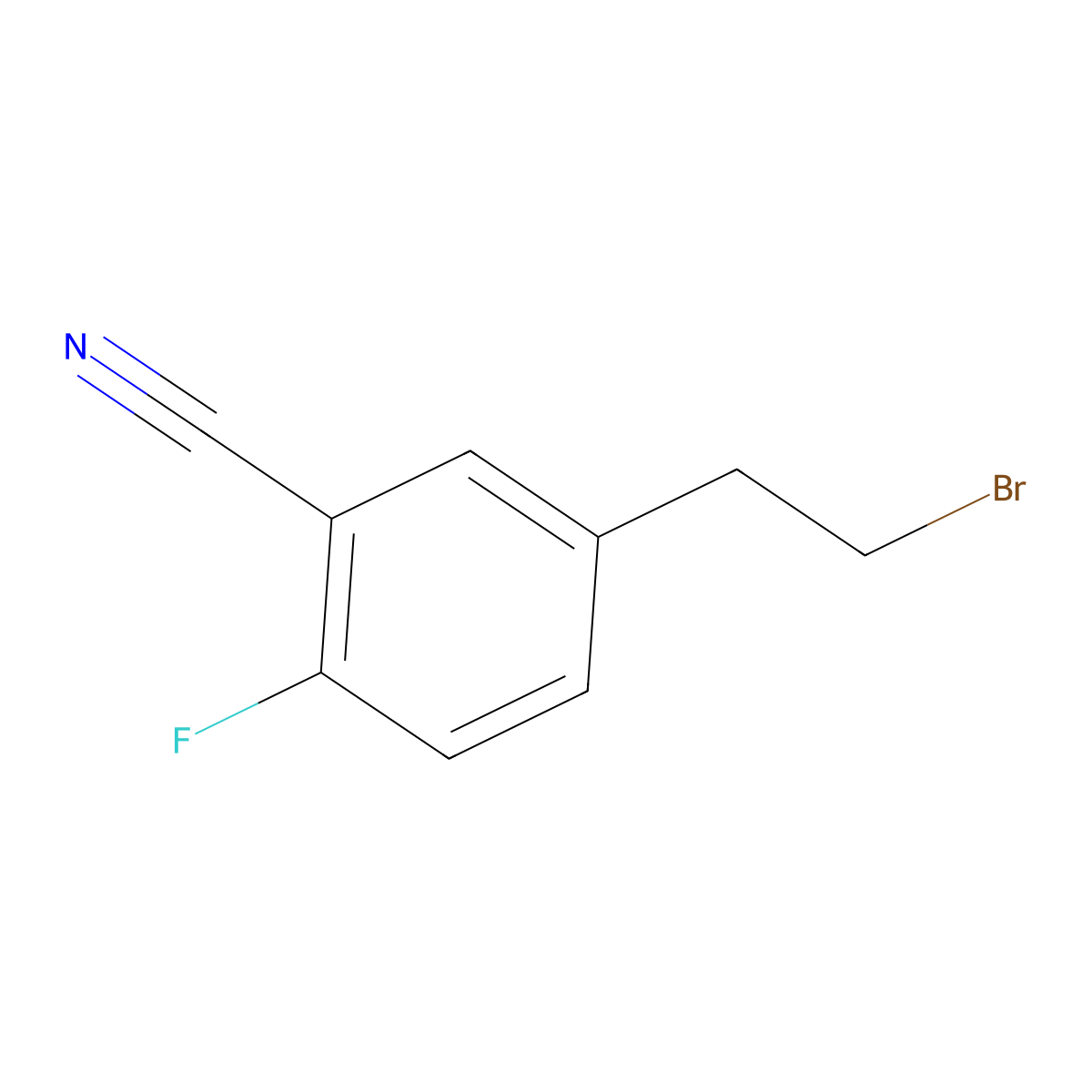 5-(2-Bromoethyl)-2-fluorobenzonitrile molecular structure, CAS 1428478-55-0