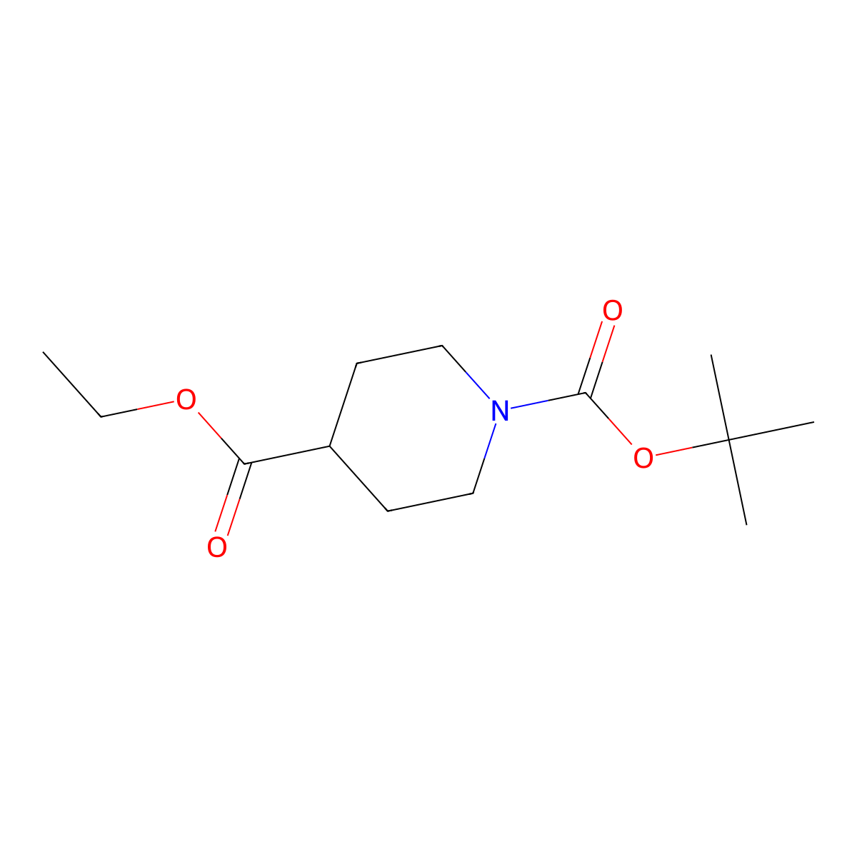1-Tert-butyl 4-ethyl piperidine-1,4-dicarboxylate molecular structure, CAS 142851-03-4