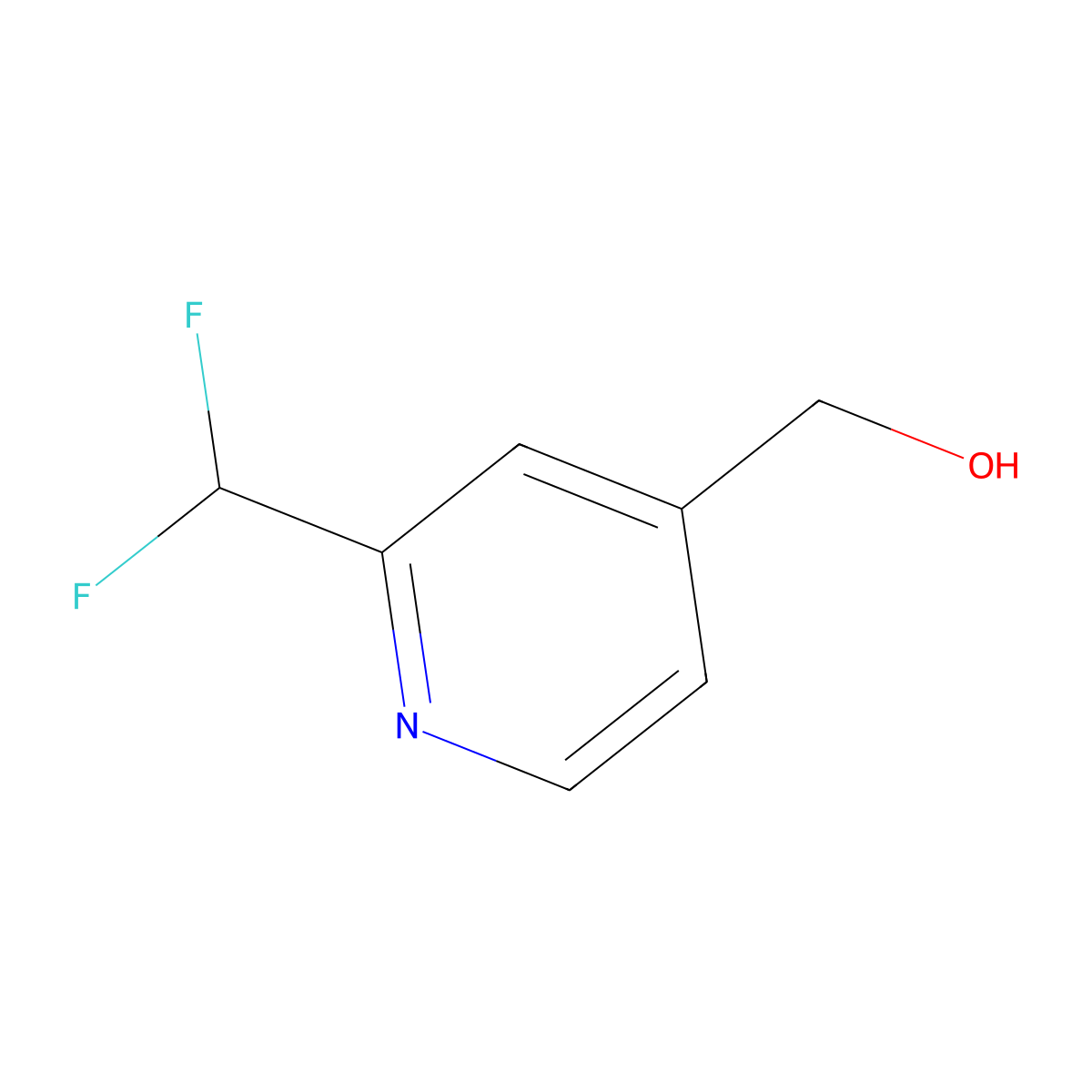 (2-(Difluoromethyl)pyridin-4-yl)methanol molecular structure, CAS 1428532-80-2