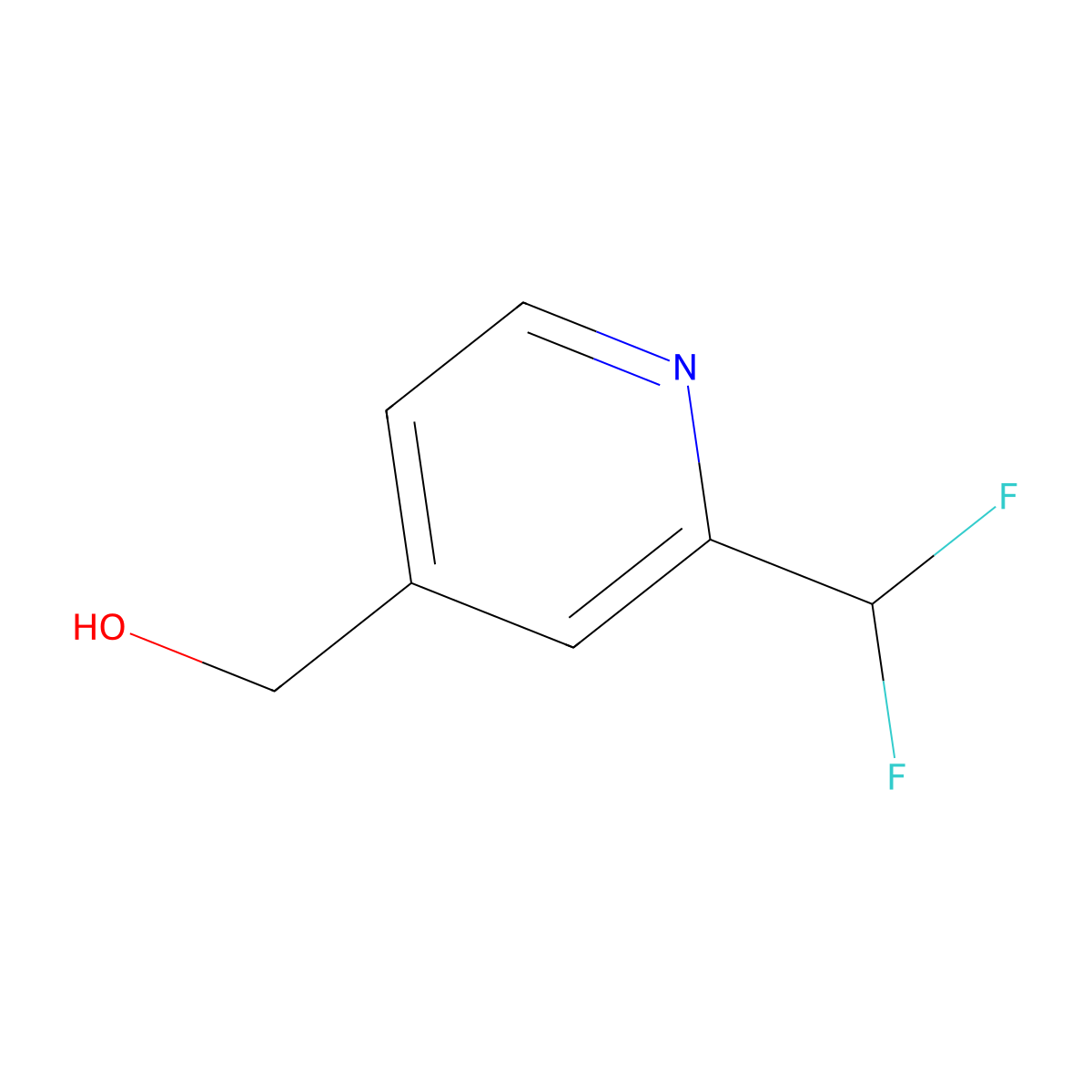 (2-(Difluoromethyl)pyridin-4-yl)methanol molecular structure, CAS 1428532-80-2