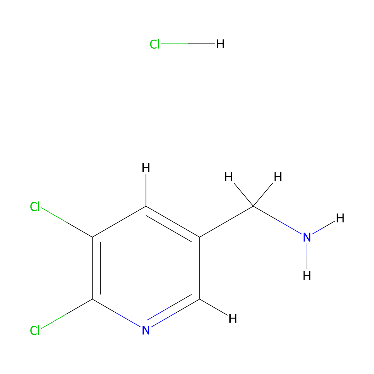 (5,6-Dichloropyridin-3-yl)methanamine hydrochloride molecular structure, CAS 1428532-85-7
