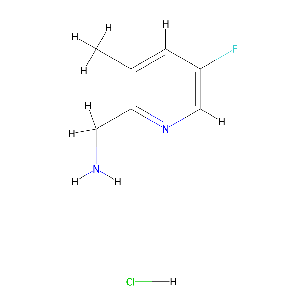 (5-Fluoro-3-methylpyridin-2-yl)methanamine hydrochloride molecular structure, CAS 1428532-86-8