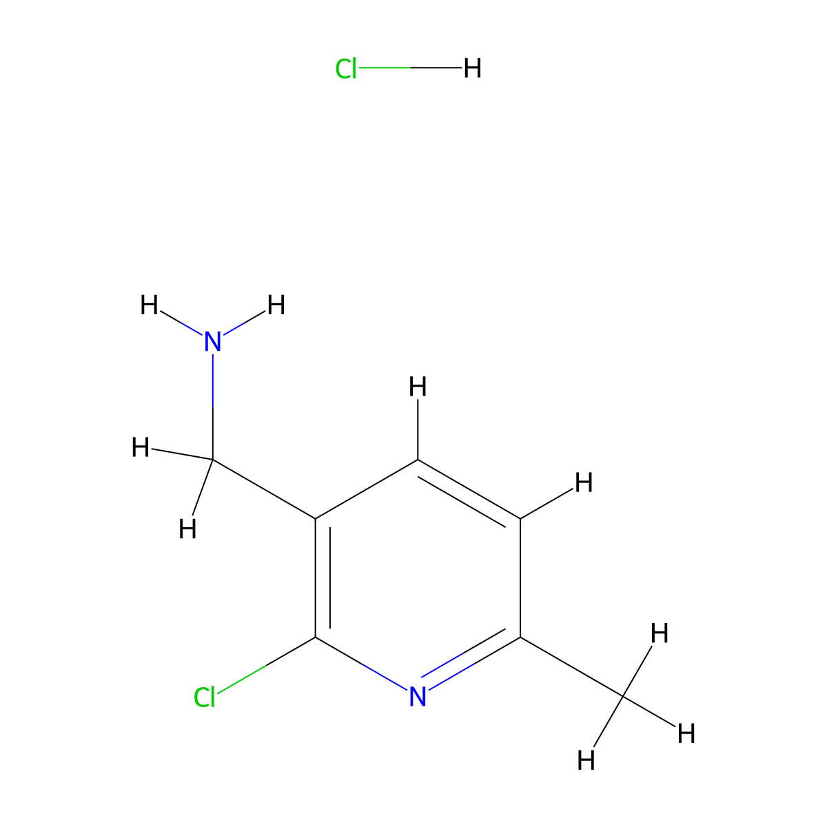 (2-Chloro-6-methylpyridin-3-yl)methanamine hydrochloride molecular structure, CAS 1428532-87-9