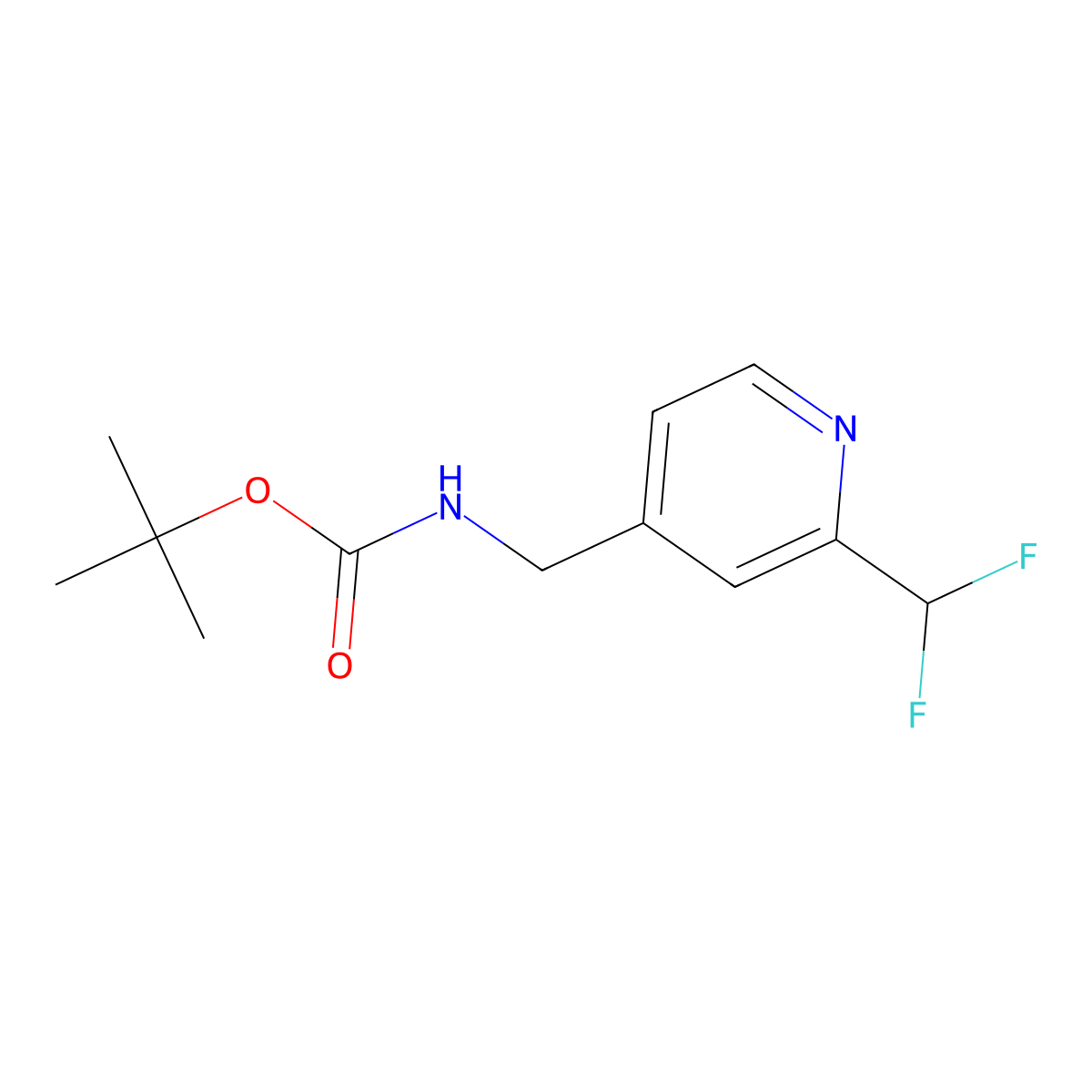 tert-Butyl ((2-(difluoromethyl)pyridin-4-yl)methyl)carbamate molecular structure, CAS 1428532-94-8