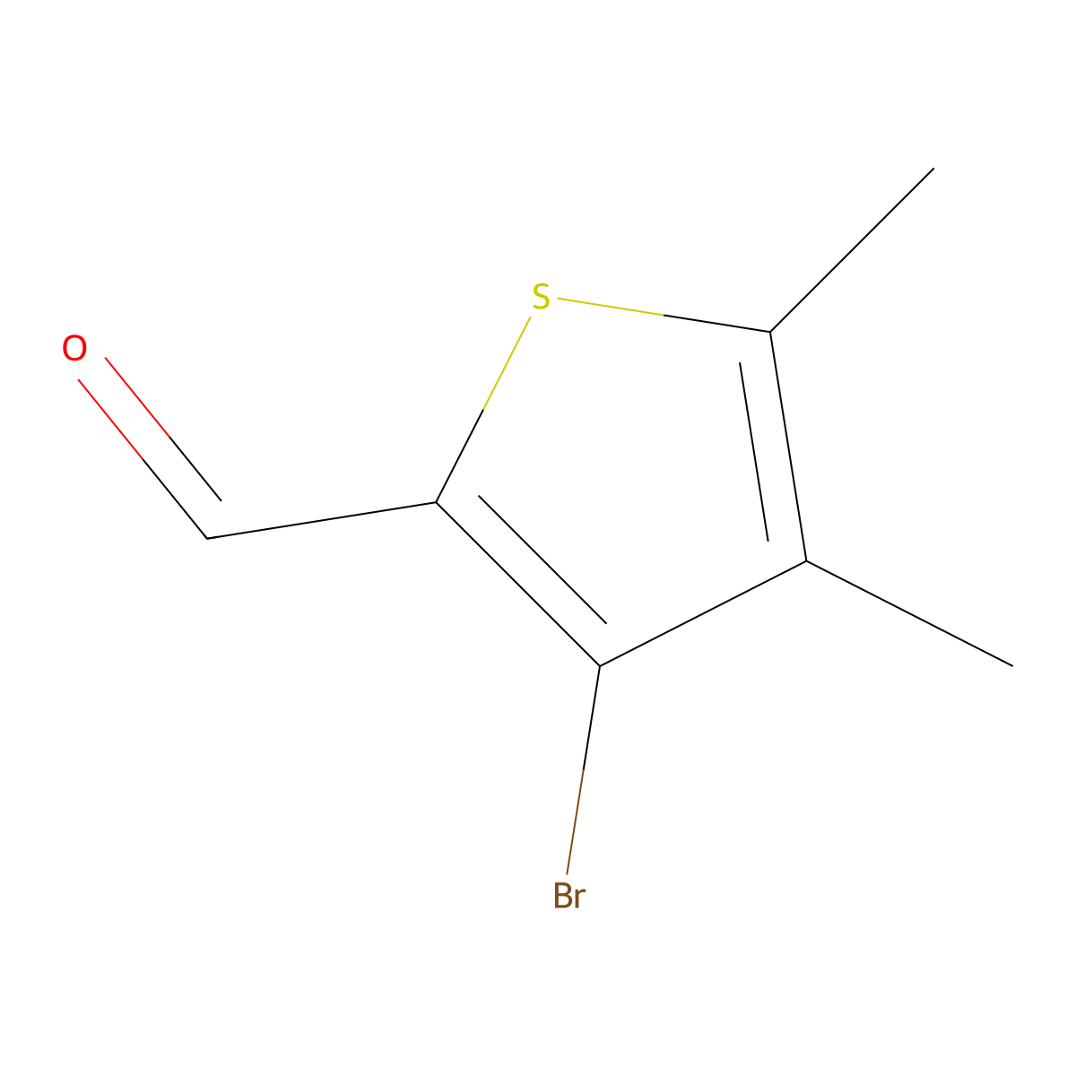 3-Bromo-4,5-dimethylthiophene-2-carbaldehyde molecular structure, CAS 1428535-71-0