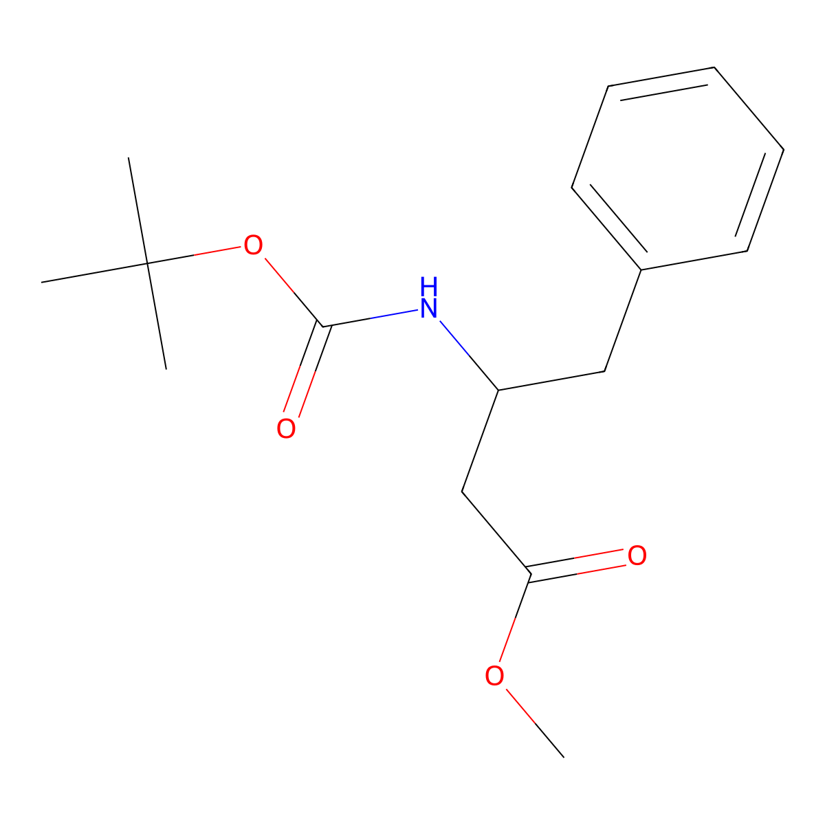 Methyl 3-((tert-butoxycarbonyl)amino)-4-phenylbutanoate molecular structure, CAS 142854-48-6