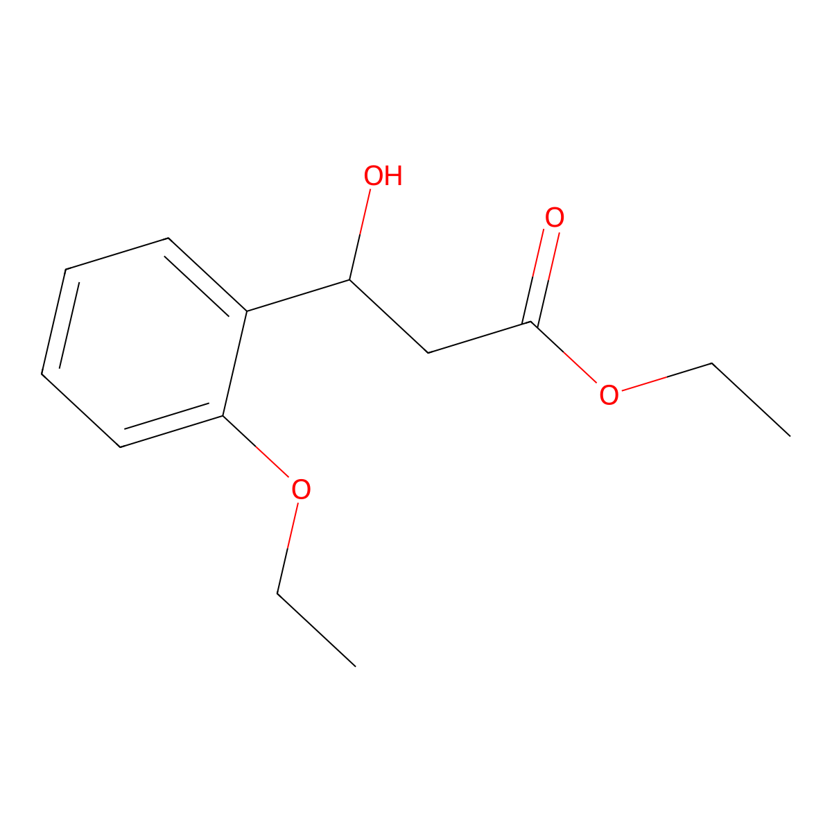Ethyl 3-(2-ethoxyphenyl)-3-hydroxypropanoate molecular structure, CAS 1428545-25-8