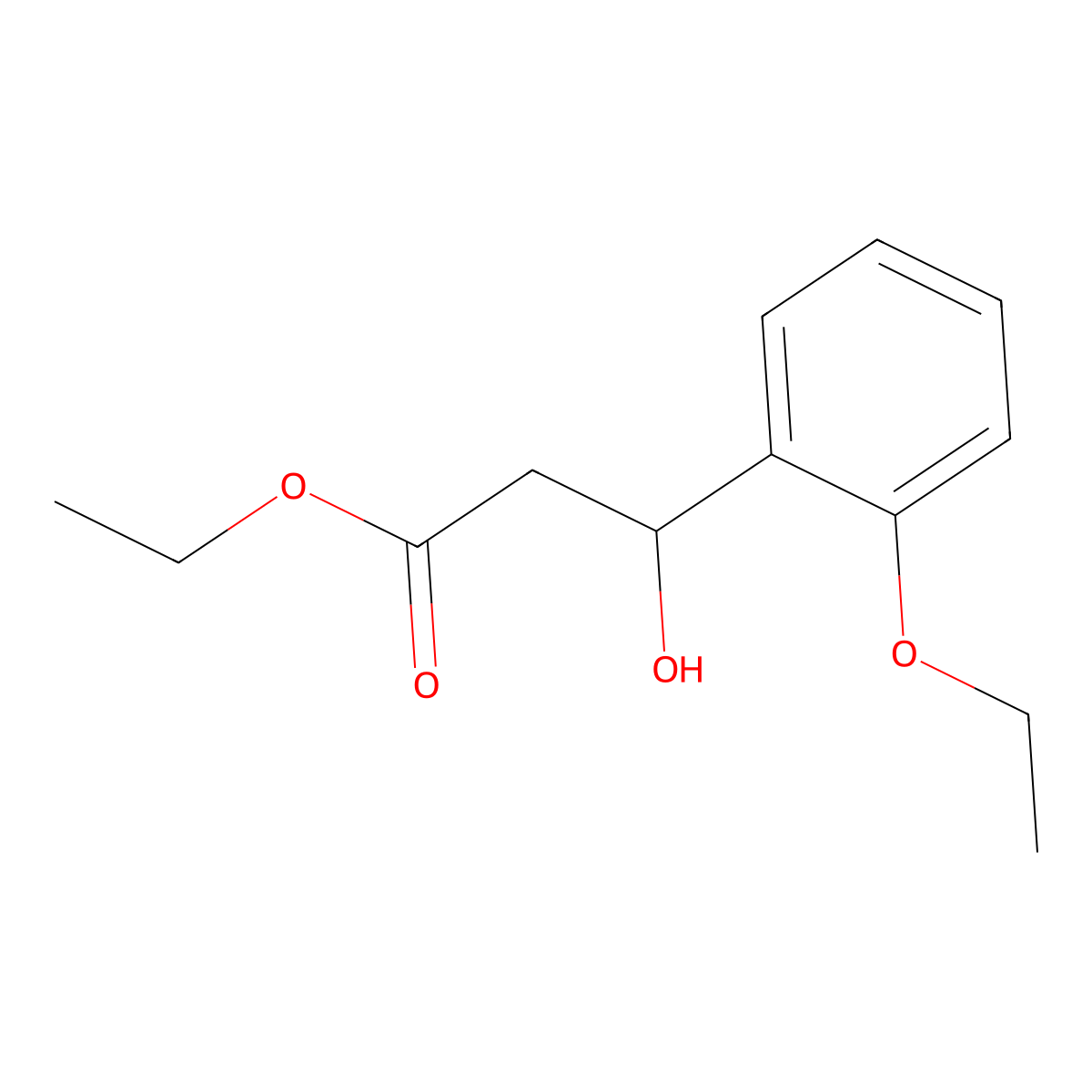 Ethyl 3-(2-ethoxyphenyl)-3-hydroxypropanoate molecular structure, CAS 1428545-25-8