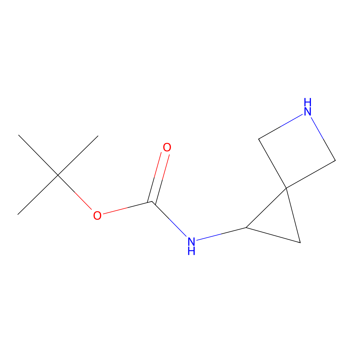 tert-butyl N-(5-azaspiro(2.3)hexan-1-yl)carbamate molecular structure, CAS 1428547-10-7