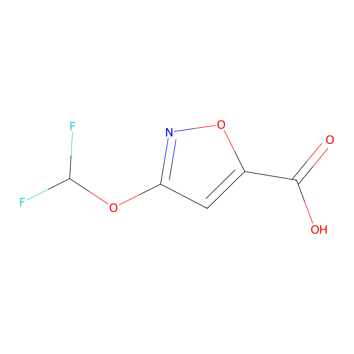 3-(Difluoromethoxy)-1,2-oxazole-5-carboxylic acid molecular structure, CAS 1428561-76-5