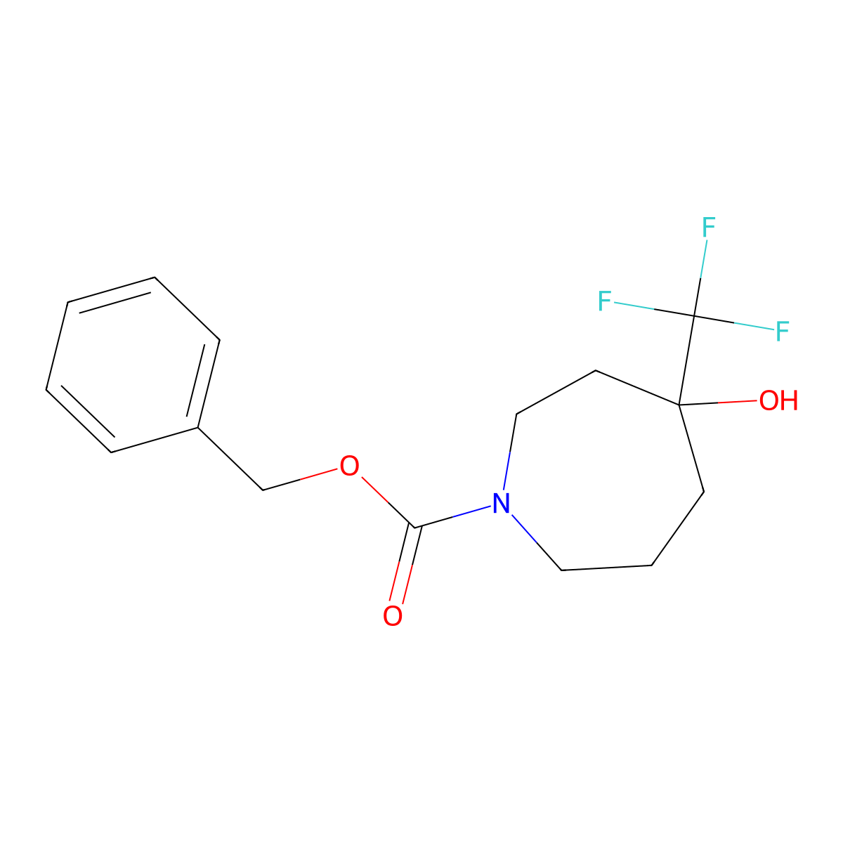 Benzyl 4-hydroxy-4-(trifluoromethyl)azepane-1-carboxylate molecular structure, CAS 1428575-33-0