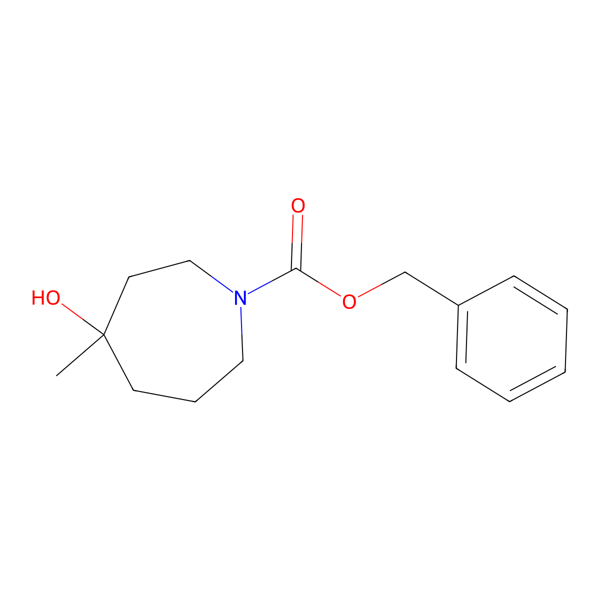 Benzyl 4-hydroxy-4-methylazepane-1-carboxylate molecular structure, CAS 1428575-37-4