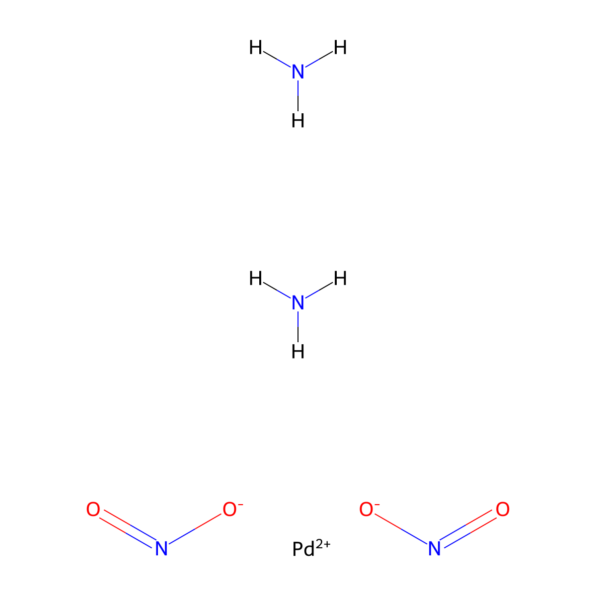 Diamminebis(nitrito-kappaO)palladium molecular structure, CAS 14286-03-4