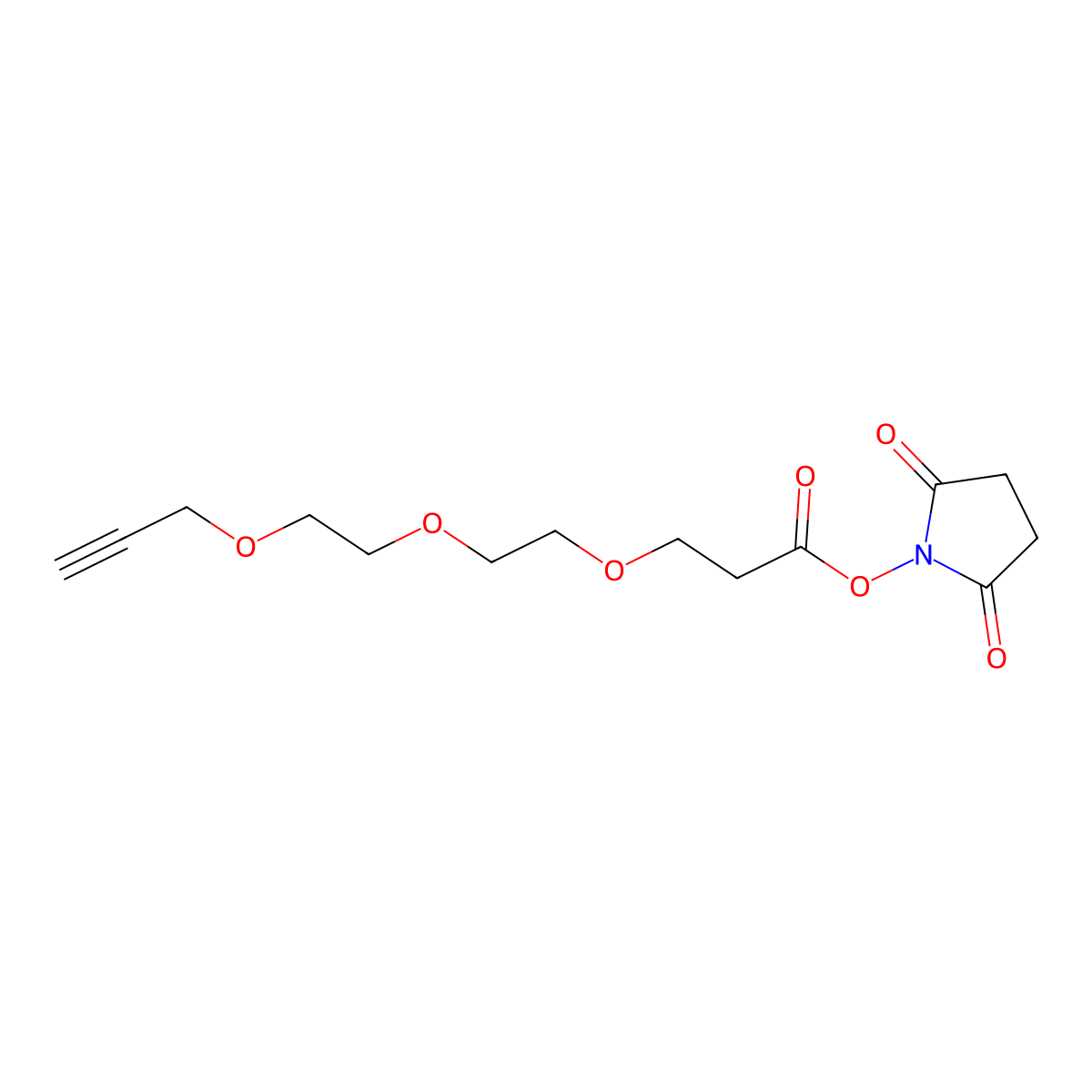 Propargyl-PEG3-NHS ester molecular structure, CAS 1428629-71-3