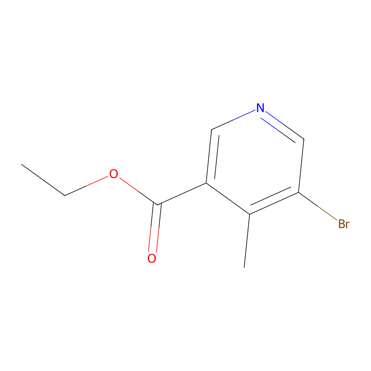 Ethyl 5-bromo-4-methylnicotinate molecular structure, CAS 1428651-84-6