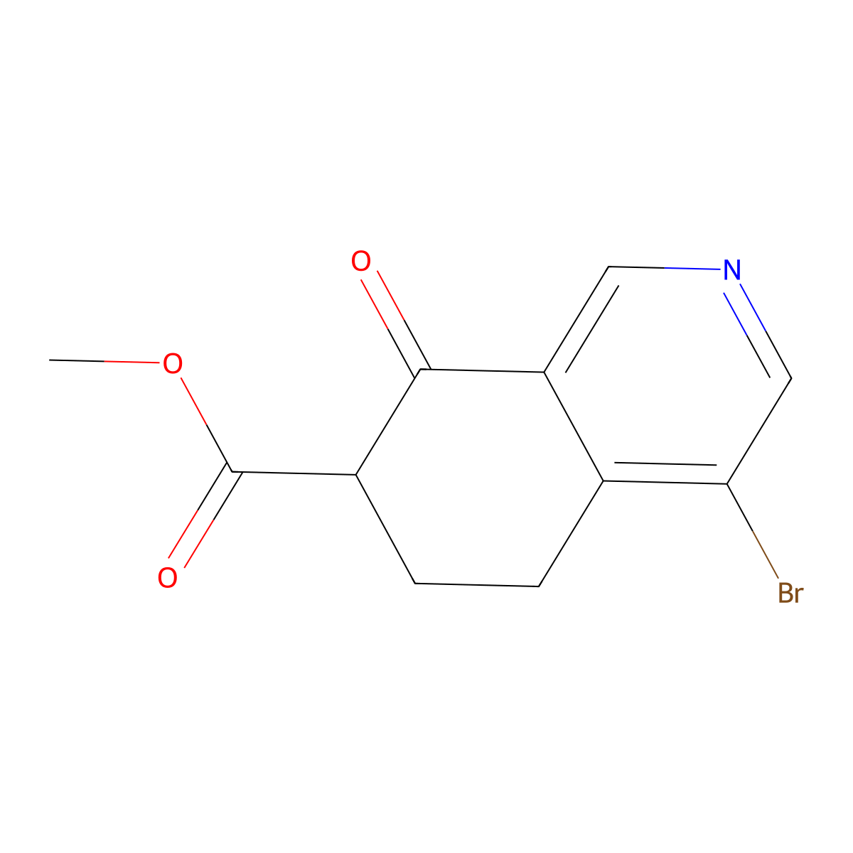 Methyl 4-bromo-8-oxo-5,6,7,8-tetrahydroisoquinoline-7-carboxylate molecular structure, CAS 1428651-85-7