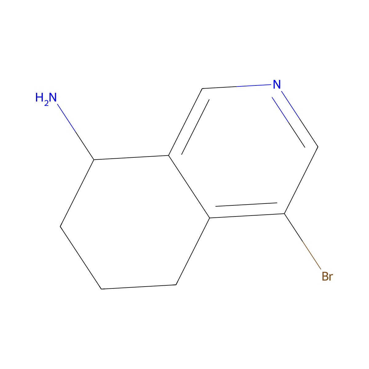 4-Bromo-5,6,7,8-tetrahydroisoquinolin-8-amine molecular structure, CAS 1428651-87-9