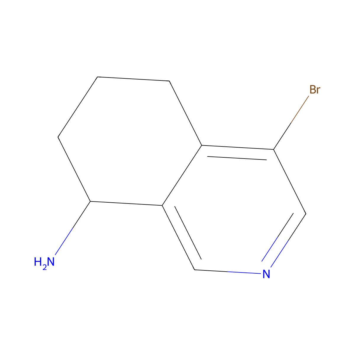 4-Bromo-5,6,7,8-tetrahydroisoquinolin-8-amine molecular structure, CAS 1428651-87-9