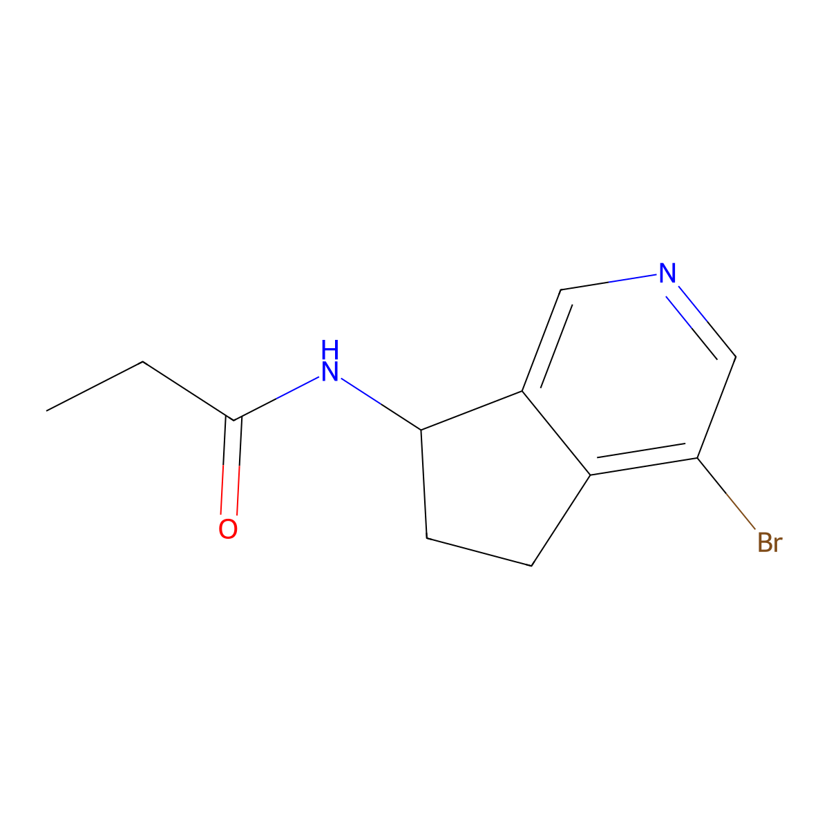 N-(4-Bromo-6,7-dihydro-5H-cyclopenta[c]pyridin-7-yl)propionamide molecular structure, CAS 1428651-88-0
