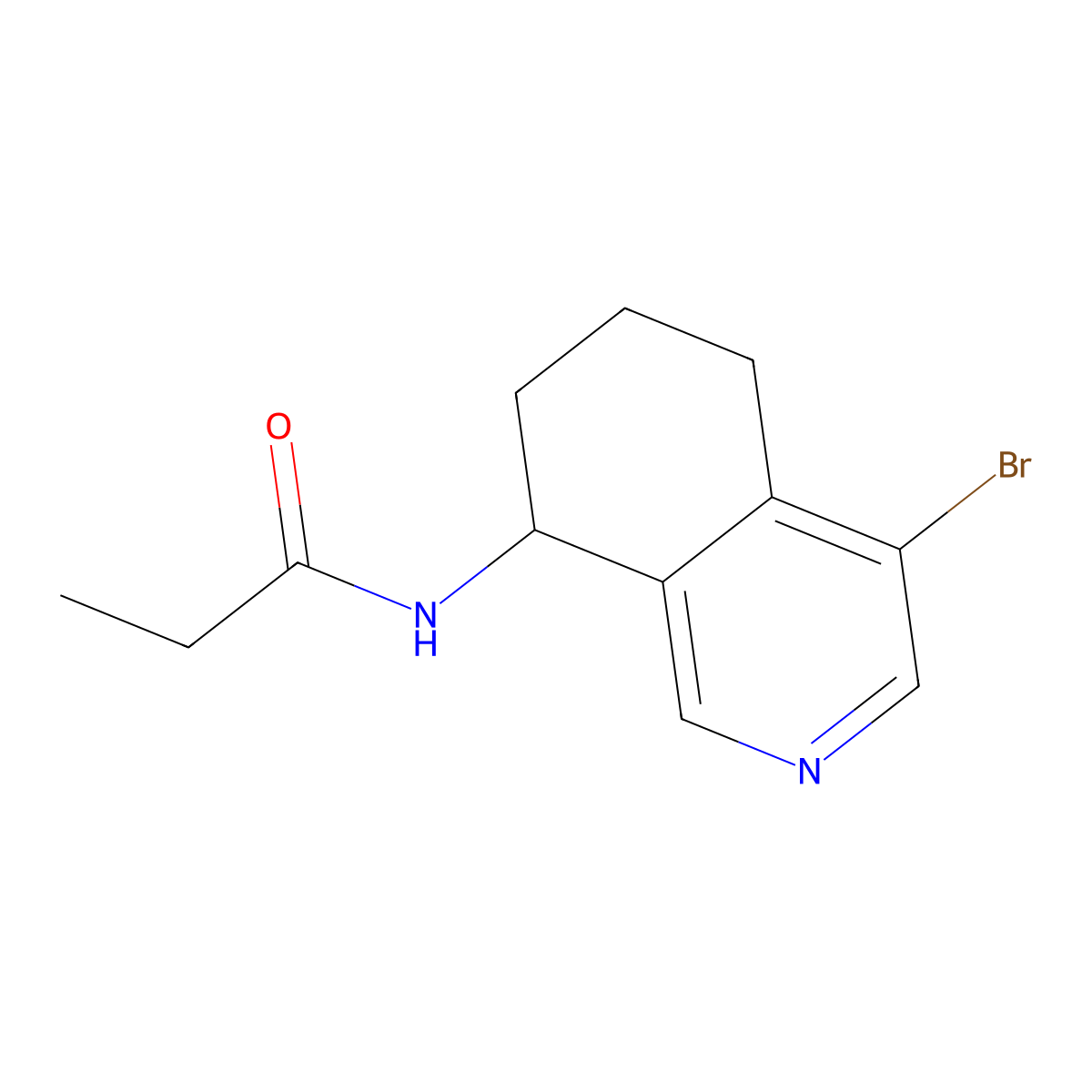 N-(4-Bromo-5,6,7,8-tetrahydroisoquinolin-8-yl)propionamide molecular structure, CAS 1428651-96-0