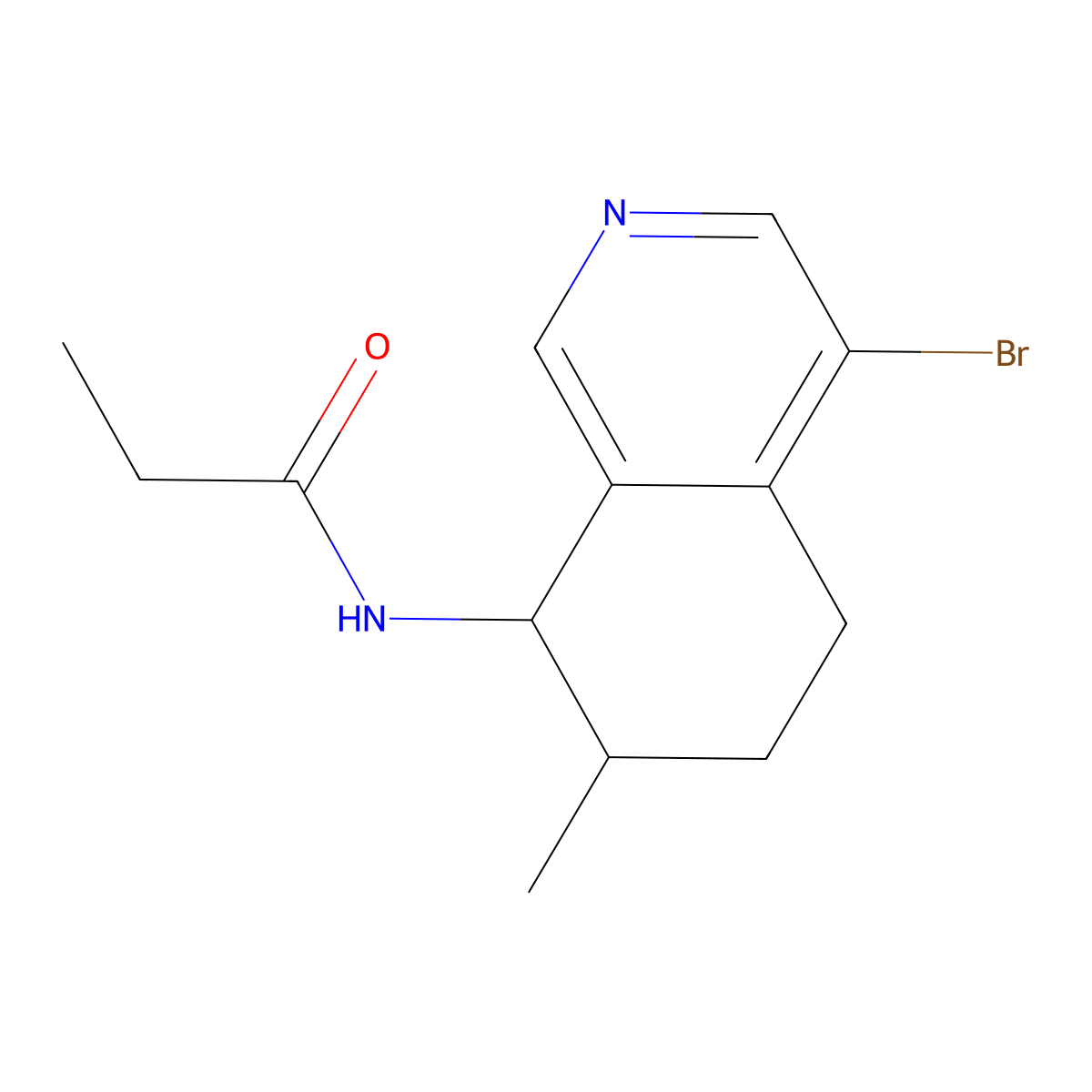 N-(4-Bromo-5,6,7,8-tetrahydro-7-methyl-8-isoquinolinyl)propanamide molecular structure, CAS 1428652-02-1