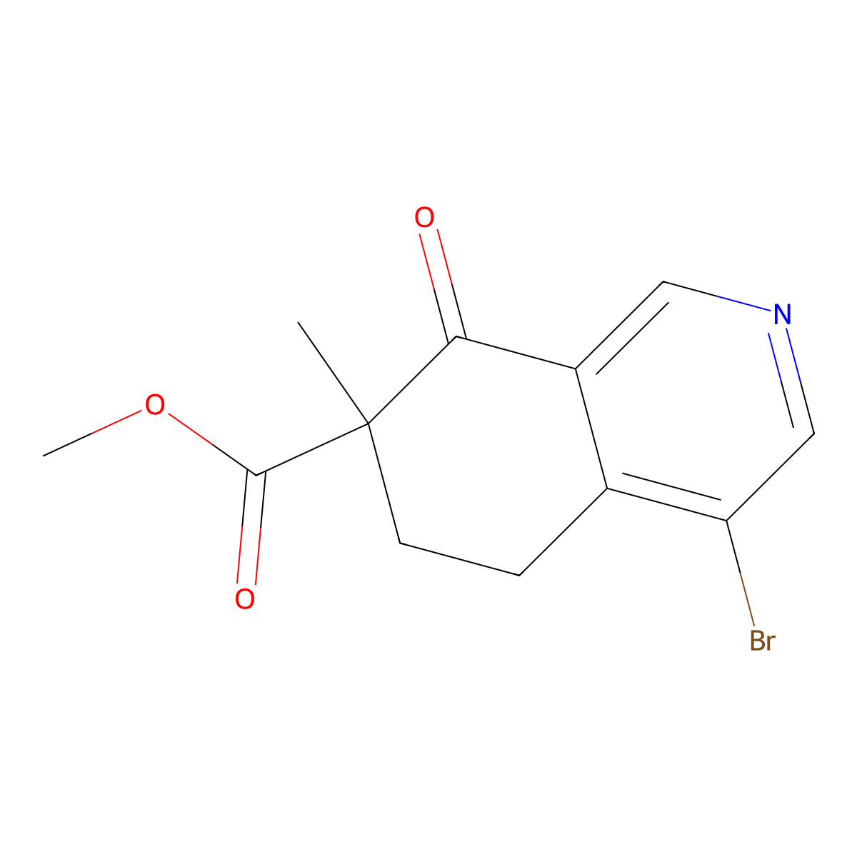 Methyl 4-bromo-5,6,7,8-tetrahydro-7-methyl-8-oxo-7-isoquinolinecarboxylate molecular structure, CAS 1428652-03-2