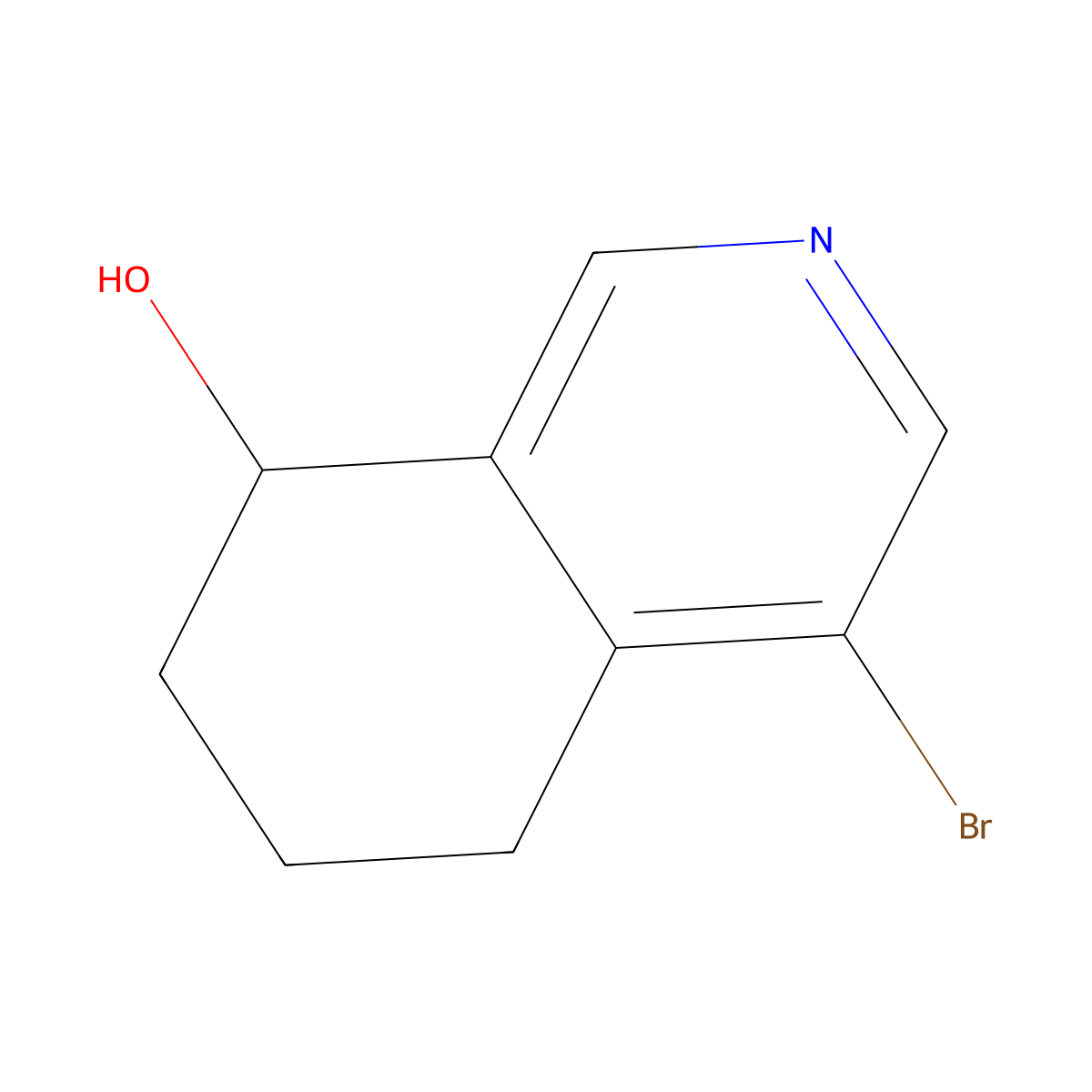 4-Bromo-5,6,7,8-tetrahydroisoquinolin-8-OL molecular structure, CAS 1428652-84-9