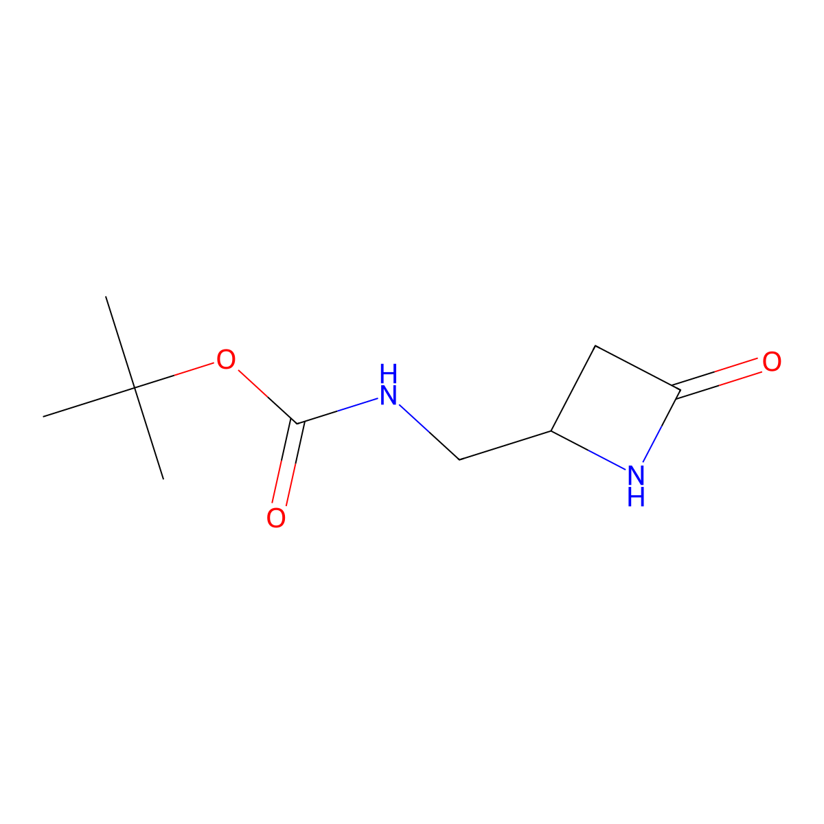 Tert-butyl ((4-oxoazetidin-2-yl)methyl)carbamate molecular structure, CAS 1428654-55-0
