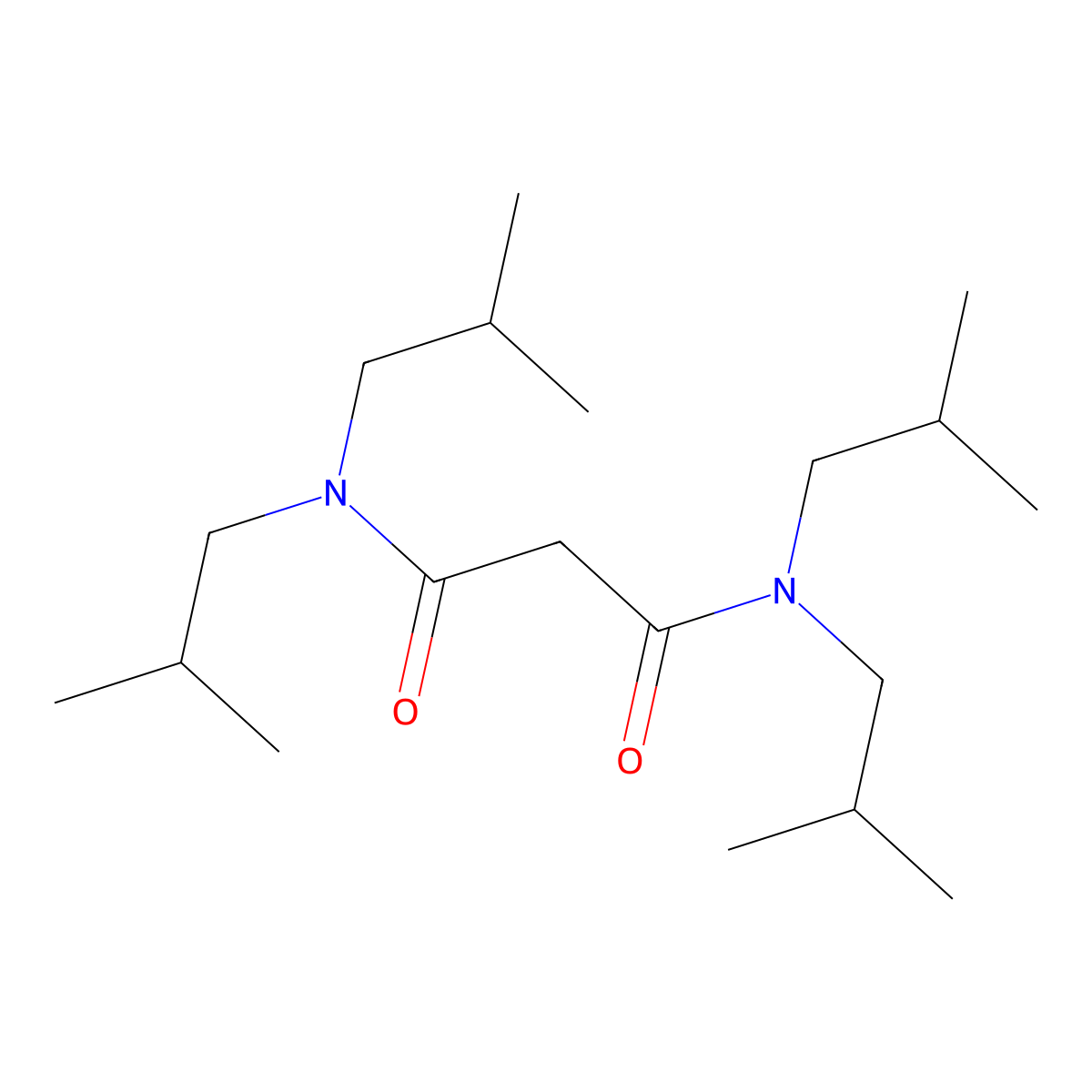 N,N,N',N'-Tetraisobutyl-malonamide molecular structure, CAS 14287-99-1