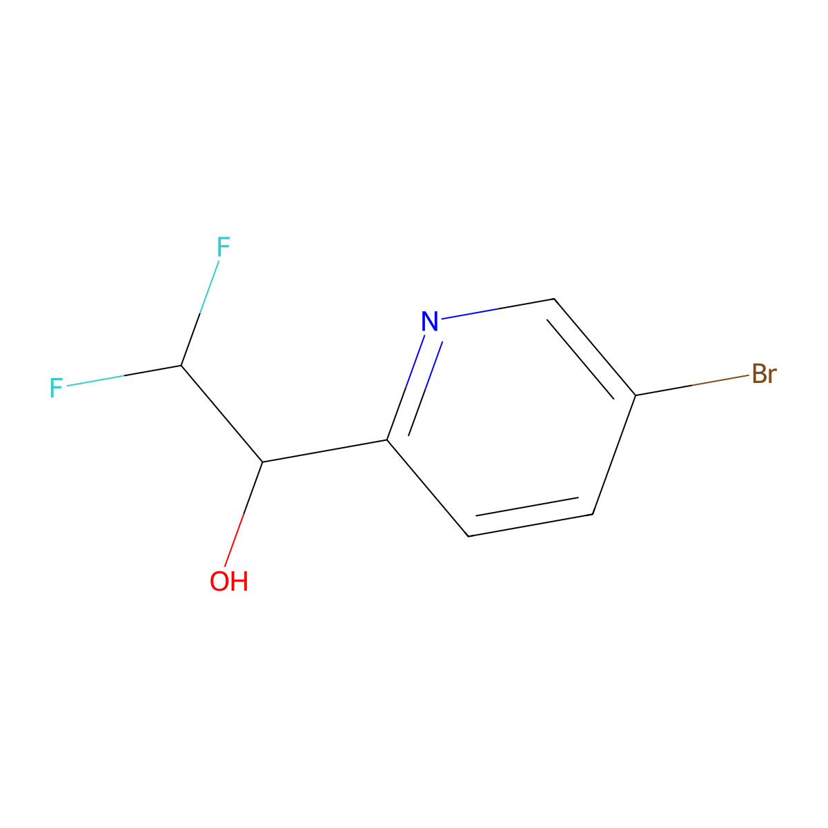 2-Pyridinemethanol, 5-bromo-alpha-(difluoromethyl)- molecular structure, CAS 1428718-43-7