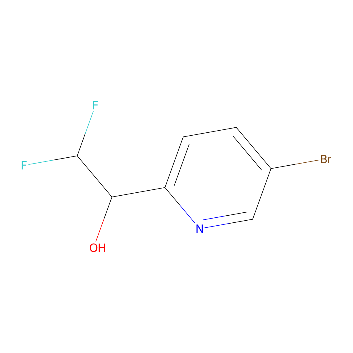 2-Pyridinemethanol, 5-bromo-alpha-(difluoromethyl)- molecular structure, CAS 1428718-43-7