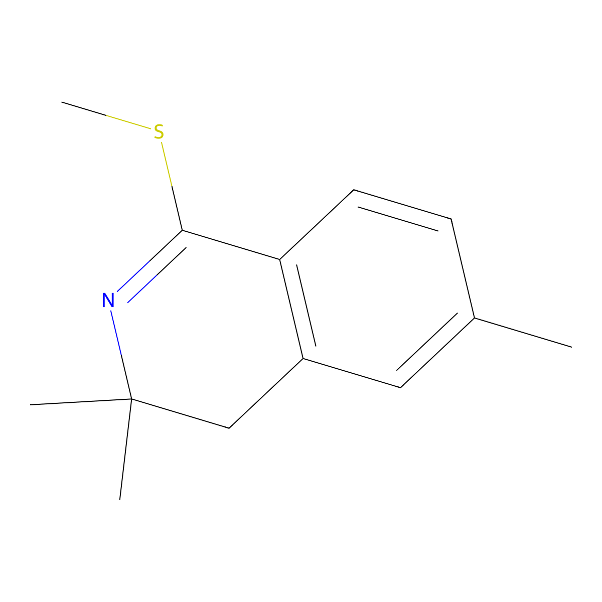 3,3,6-Trimethyl-1-(methylsulfanyl)-3,4-dihydroisoquinoline molecular structure, CAS 1428732-23-3