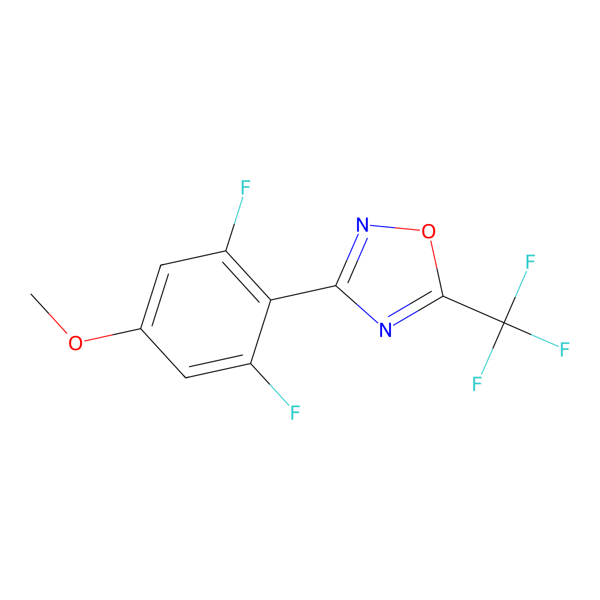 3-(2,6-Difluoro-4-methoxyphenyl)-5-(trifluoromethyl)-1,2,4-oxadiazole molecular structure, CAS 1428739-08-5