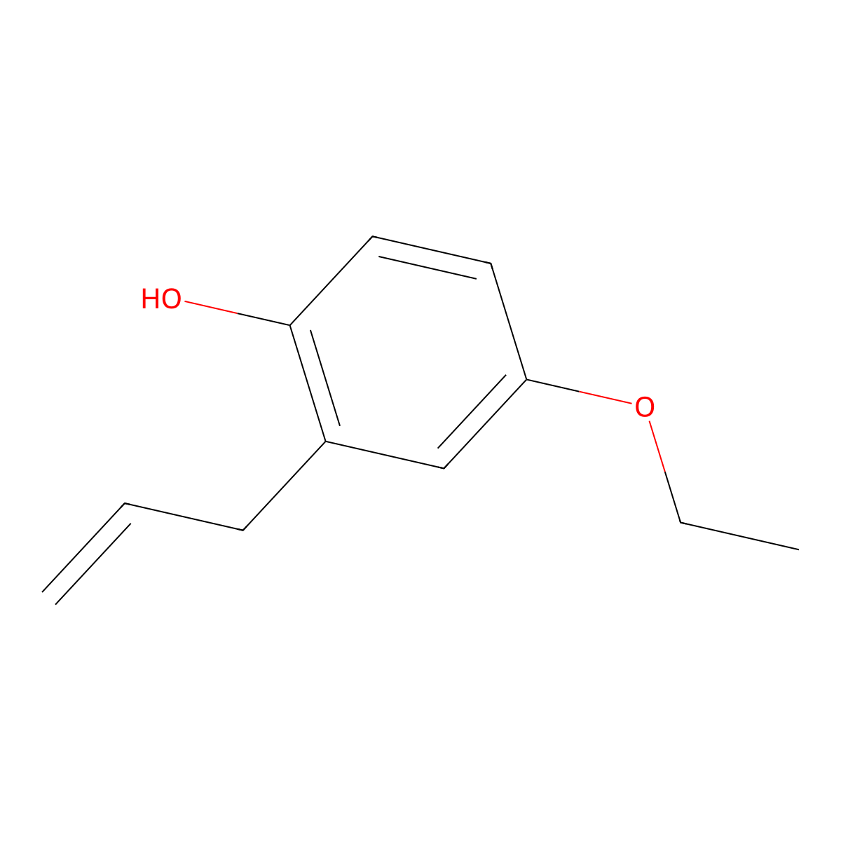 2-Allyl-4-ethoxyphenol molecular structure, CAS 142875-24-9