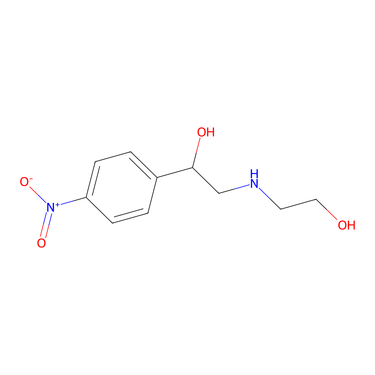 2-(2-Hydroxyethylamino)-1-(4-nitrophenyl)ethanol molecular structure, CAS 1428760-67-1