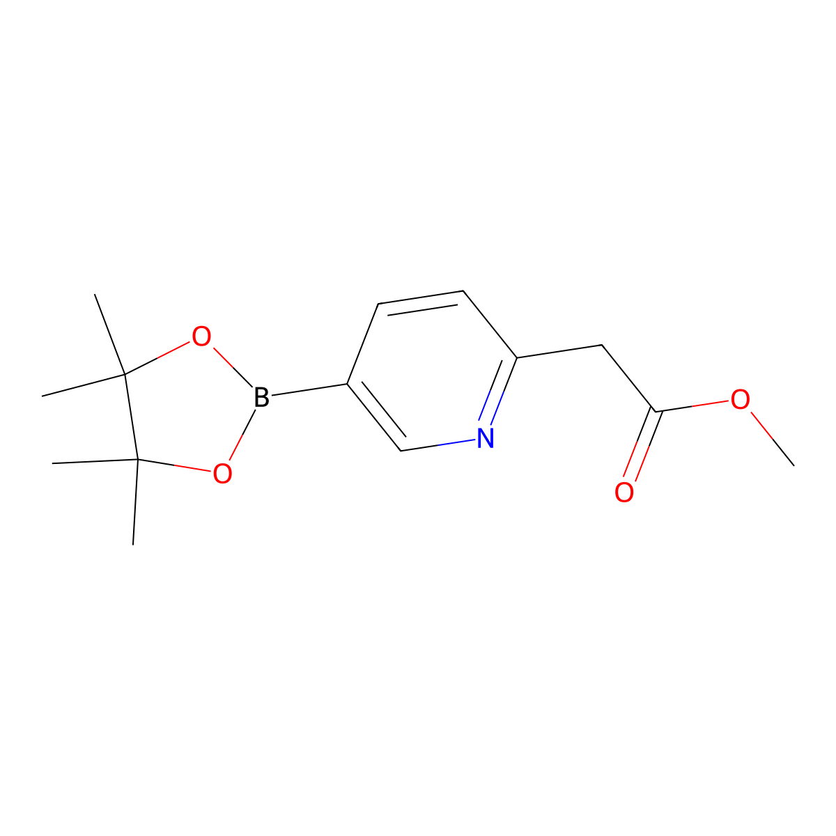 (6-(2-Methoxy-2-oxoethyl)pyridin-3-yl)boronic acid pinacol ester molecular structure, CAS 1428761-14-1