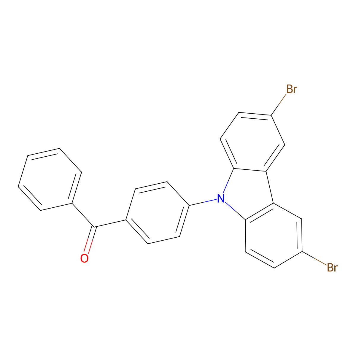 9-(4-benzoylphenyl)-3,6-dibromo-9H-carbazole molecular structure, CAS 1428762-48-4