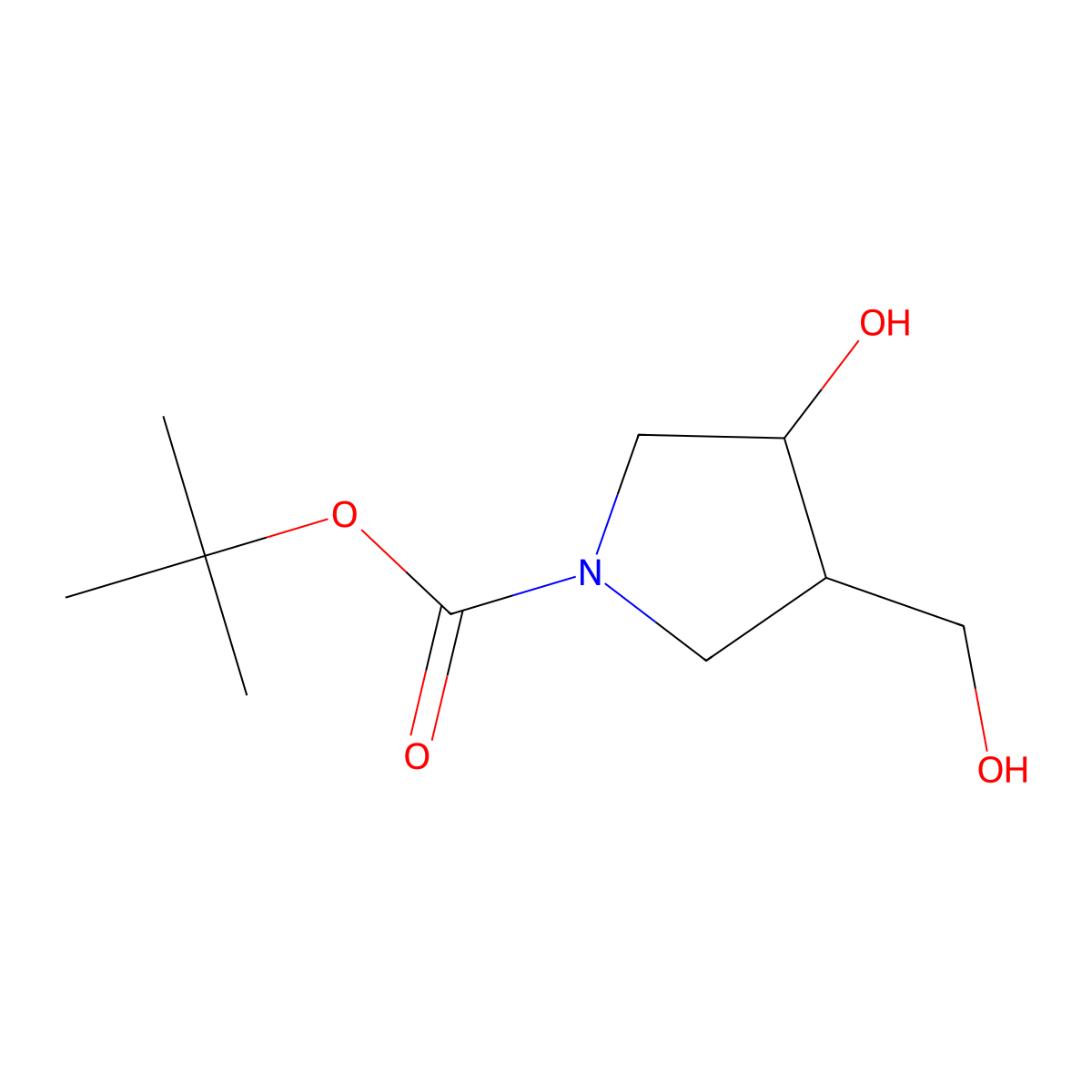 cis-tert-Butyl 3-hydroxy-4-(hydroxymethyl)pyrrolidine-1-carboxylate molecular structure, CAS 1428776-39-9