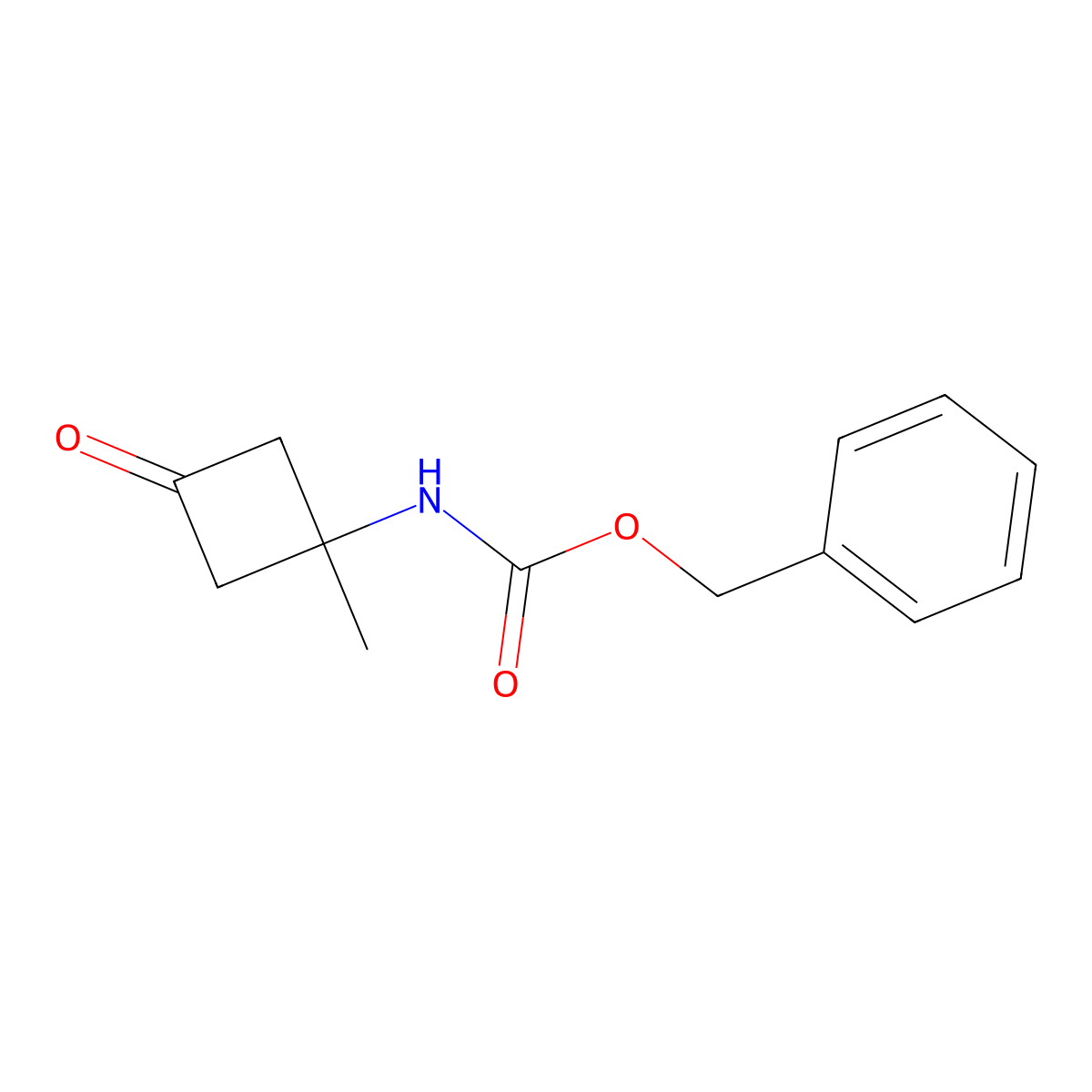 Benzyl N-(1-methyl-3-oxocyclobutyl)carbamate molecular structure, CAS 1428776-44-6