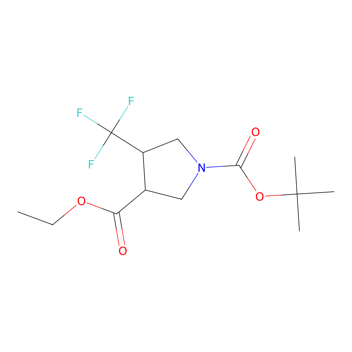1-O-tert-butyl 3-O-ethyl (3S,4S)-4-(trifluoromethyl)pyrrolidine-1,3-dicarboxylate molecular structure, CAS 1428776-53-7