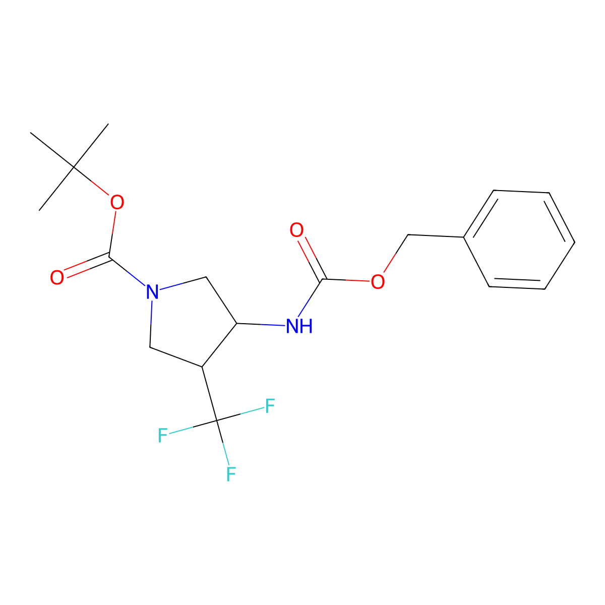 (3S,4R)-Tert-butyl 3-(((benzyloxy)carbonyl)amino)-4-(trifluoromethyl)pyrrolidine-1-carboxylate molecular structure, CAS 1428776-55-9