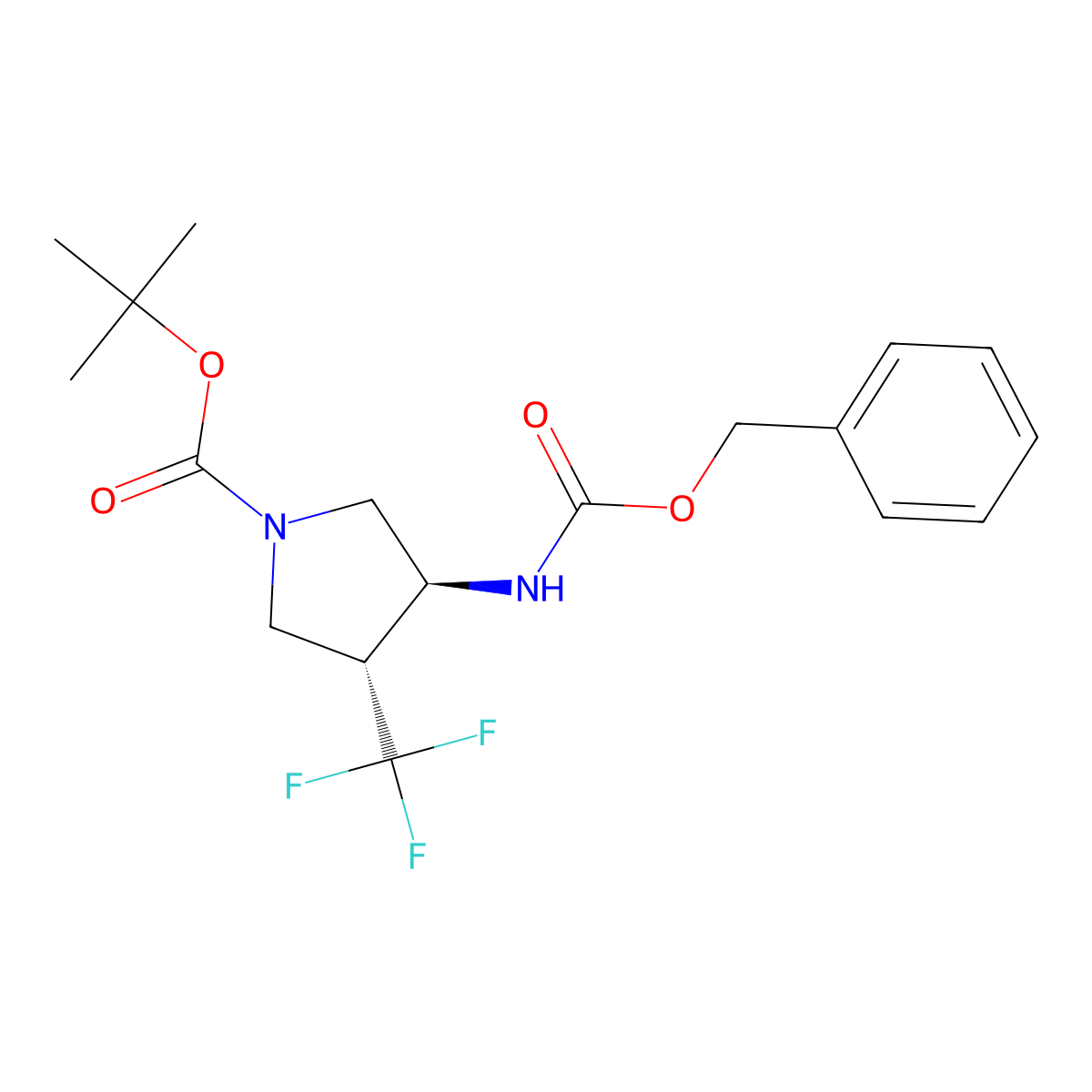 (3S,4R)-Tert-butyl 3-(((benzyloxy)carbonyl)amino)-4-(trifluoromethyl)pyrrolidine-1-carboxylate molecular structure, CAS 1428776-55-9
