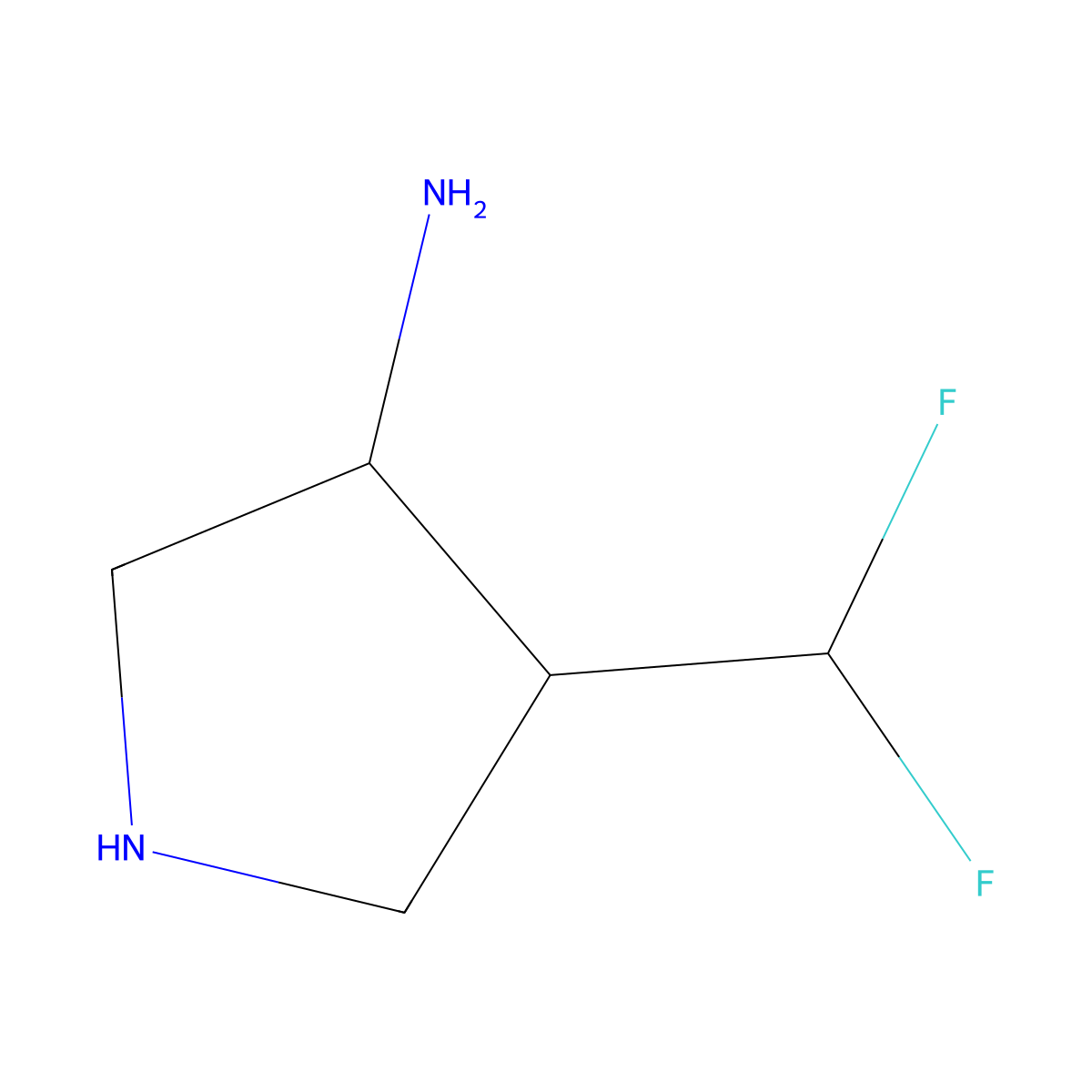 trans-4-(Difluoromethyl)pyrrolidin-3-amine molecular structure, CAS 1428776-69-5