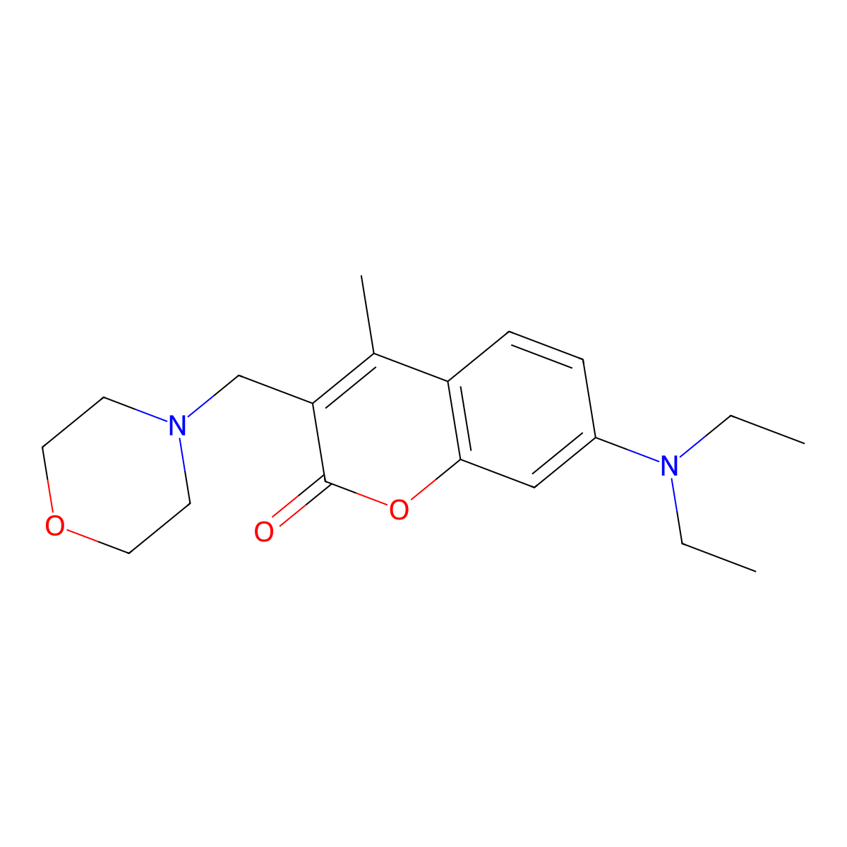 7-(Diethylamino)-4-methyl-3-(morpholinomethyl)-2H-chromen-2-one molecular structure, CAS 142878-43-1