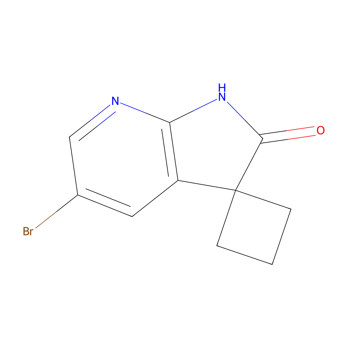 5'-Bromo-1',2'-dihydrospiro[cyclobutane-1,3'-pyrrolo[2,3-b]pyridine]-2'-one molecular structure, CAS 1428799-32-9