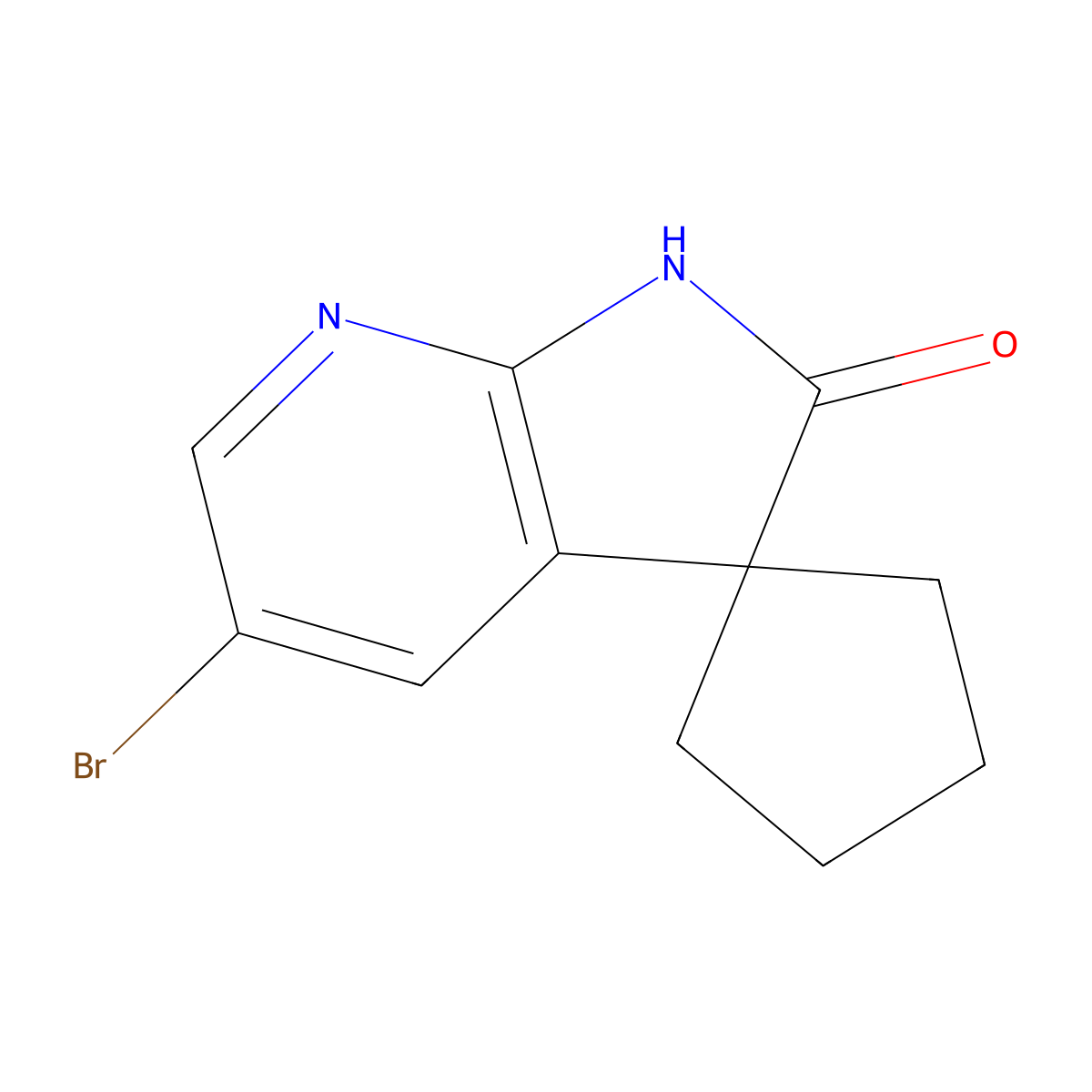 5'-Bromospiro[cyclopentane-1,3'-pyrrolo[2,3-b]pyridin]-2'(1'H)-one molecular structure, CAS 1428799-34-1