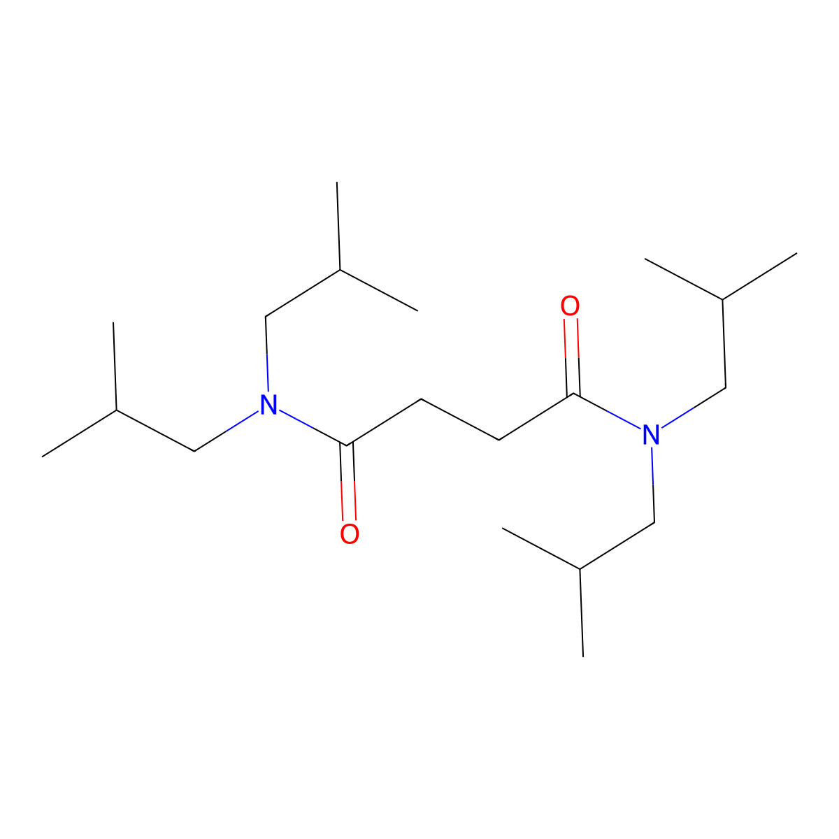 N,N,N',N'-tetrakis(2-methylpropyl)butanediamide molecular structure, CAS 14288-01-8